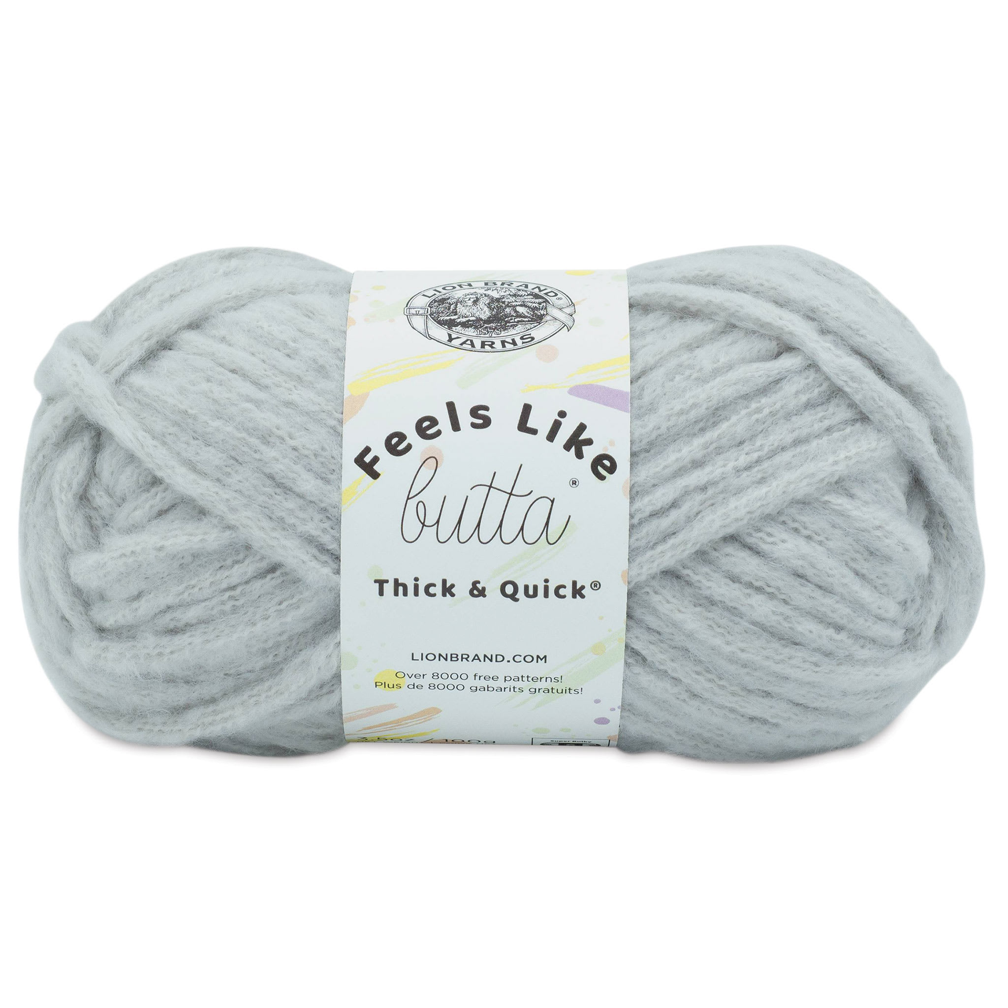 Lion Brand Feels Like Butta Thick  Quick Yarn  Quiet Grey 55 yds