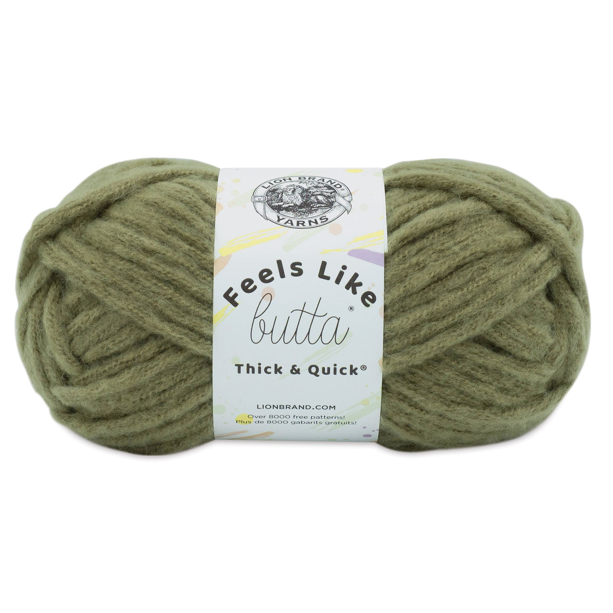 Lion Brand Feels Like Butta Thick  Quick Yarn  Olive 55 yds