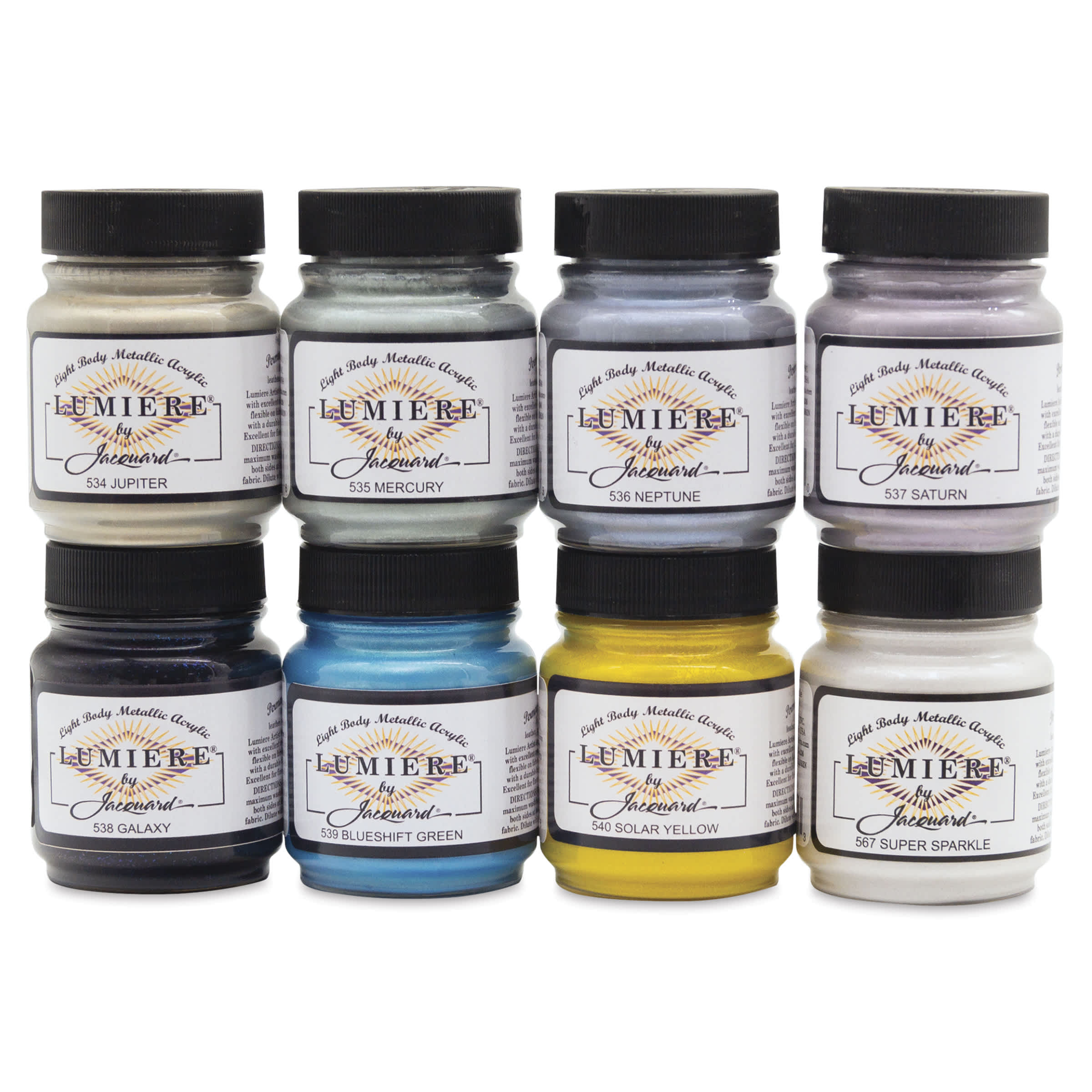 Jacquard Lumiere Acrylic - Set of 8, Celestial Colors, 2.25 oz jars