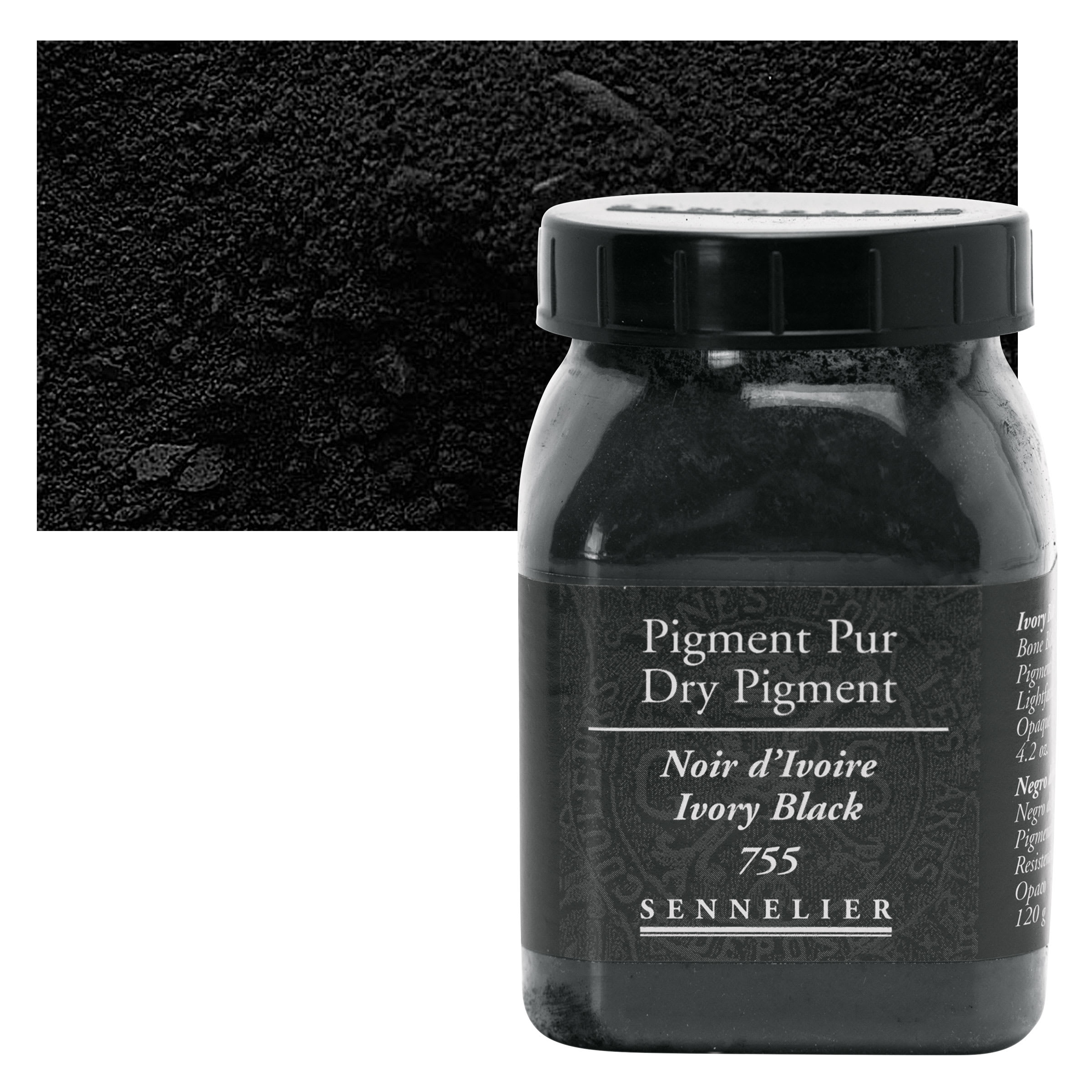 Sennelier Dry Pigment - Ivory Black, 120 g jar