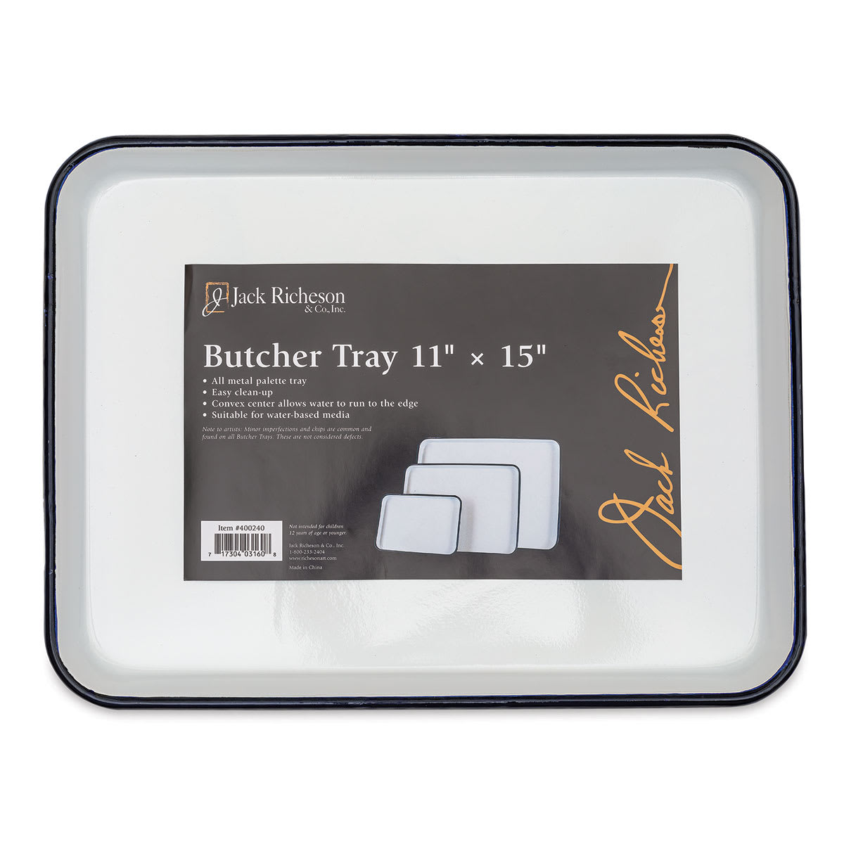 Jack Richeson Butcher Tray 11 In. X 15 In. Oblong White (400240)