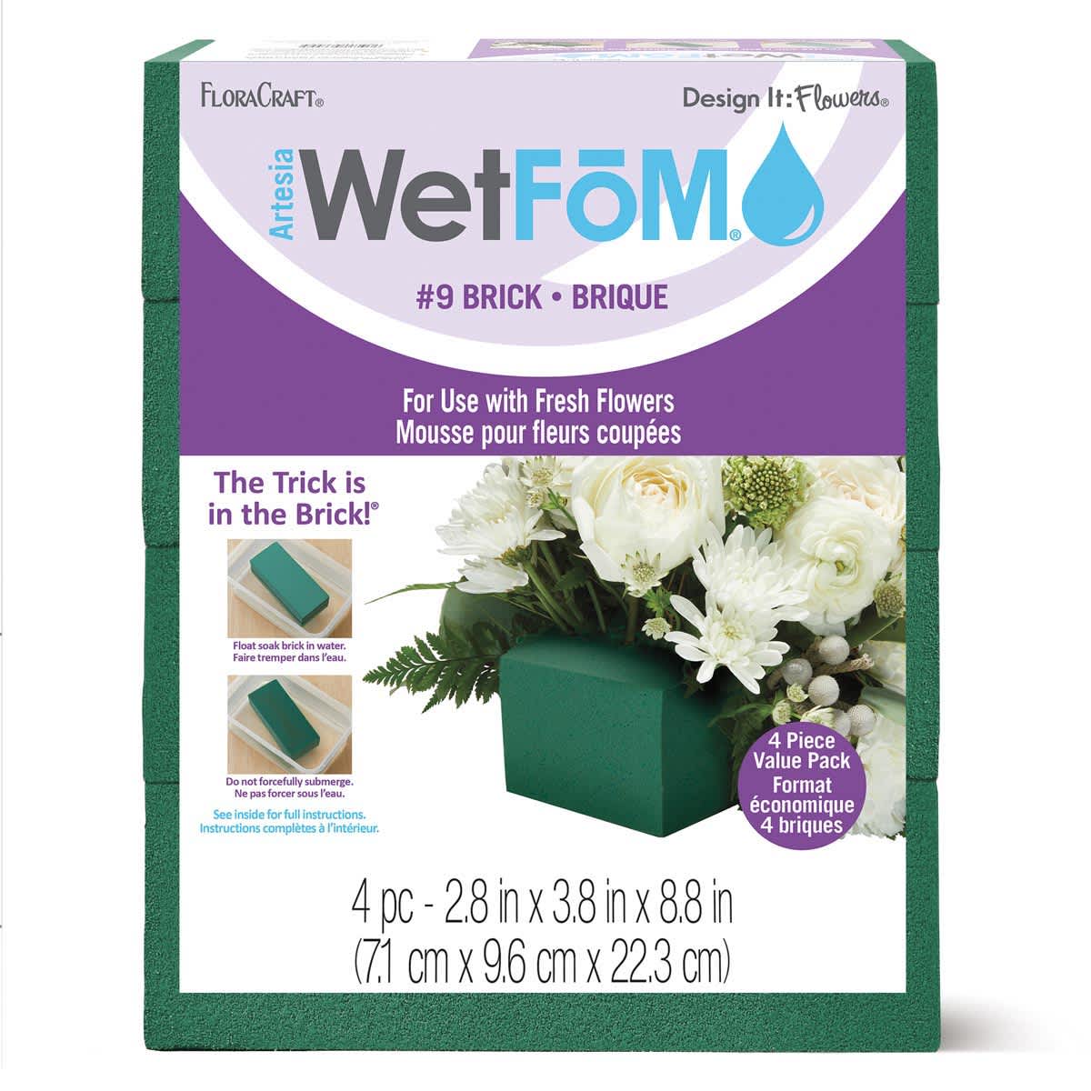 8 Packs: 4 ct. (32 total) FloraCraft® WetFōM® Green Brick | 8.8" x 3.8" x 2.8"