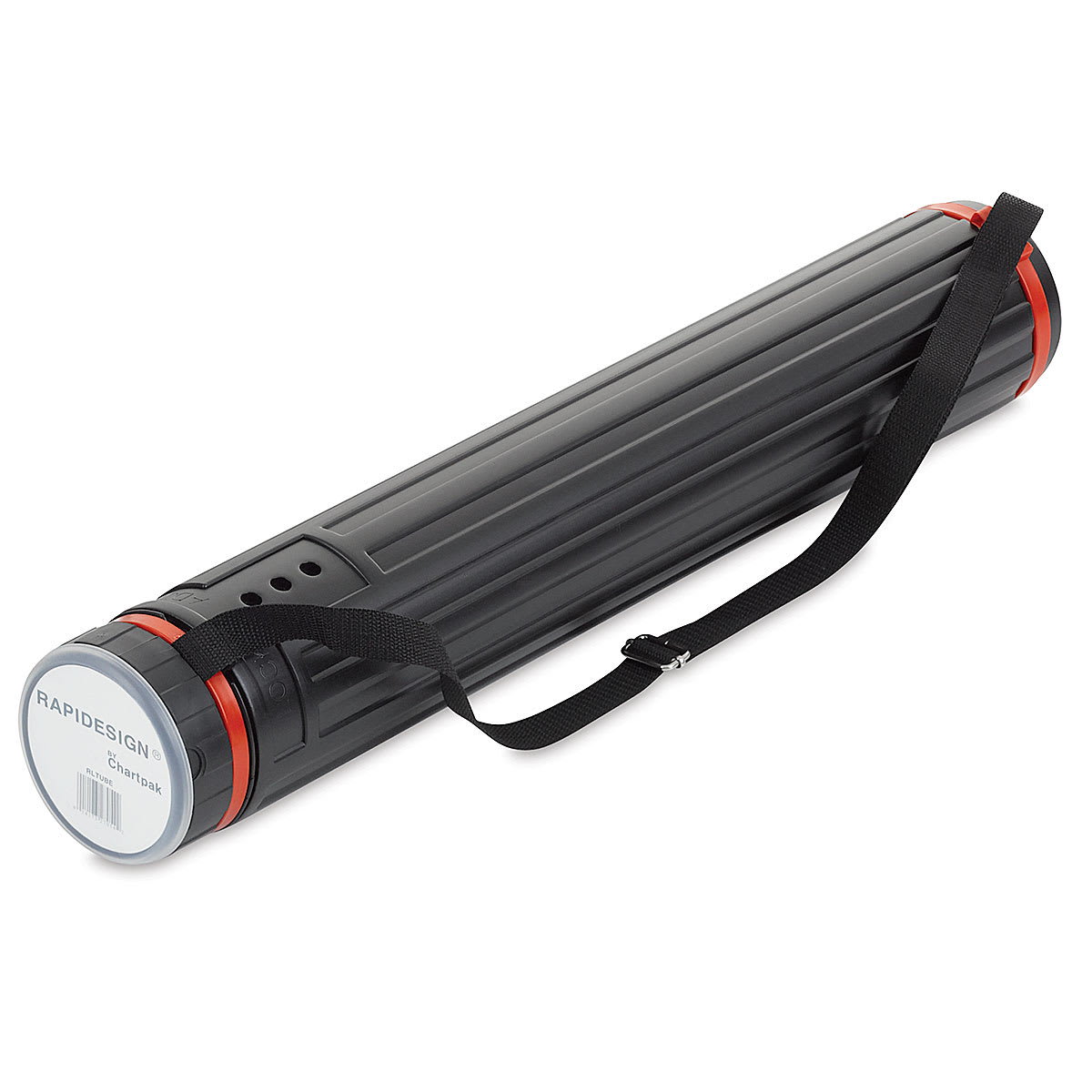 CHARLTUBE Telescoping Document Tube- w-Strap- Adjustable 43in.- 3in. Dia- BK