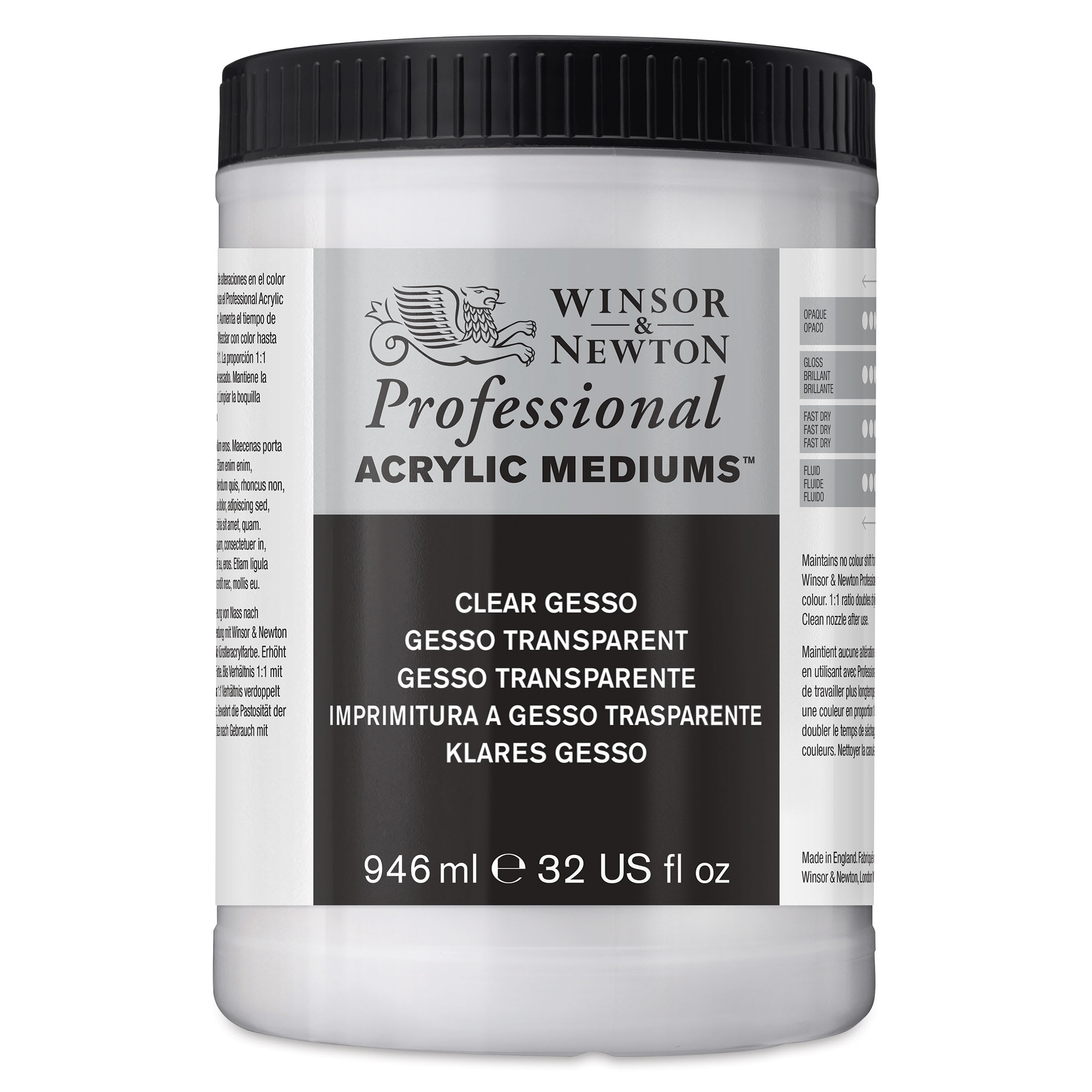 Winsor & Newton Acrylic Gesso - 946 ml, Clear