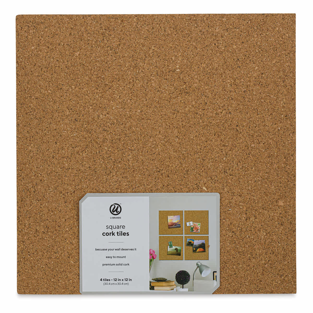 U Brands Square Cork Bulletin Boards - 12" x 12"