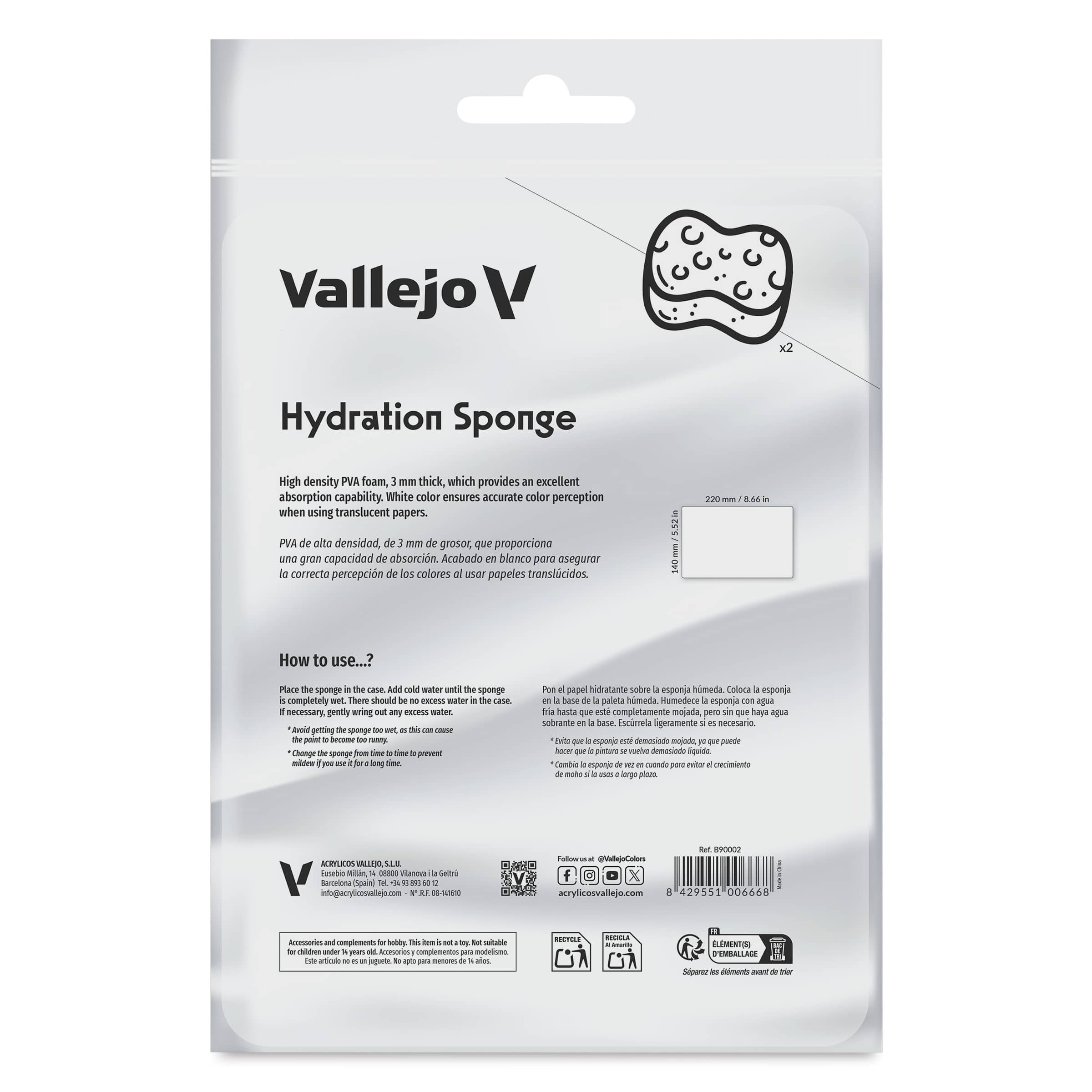 Vallejo Hydration Sponge  Pkg of 2