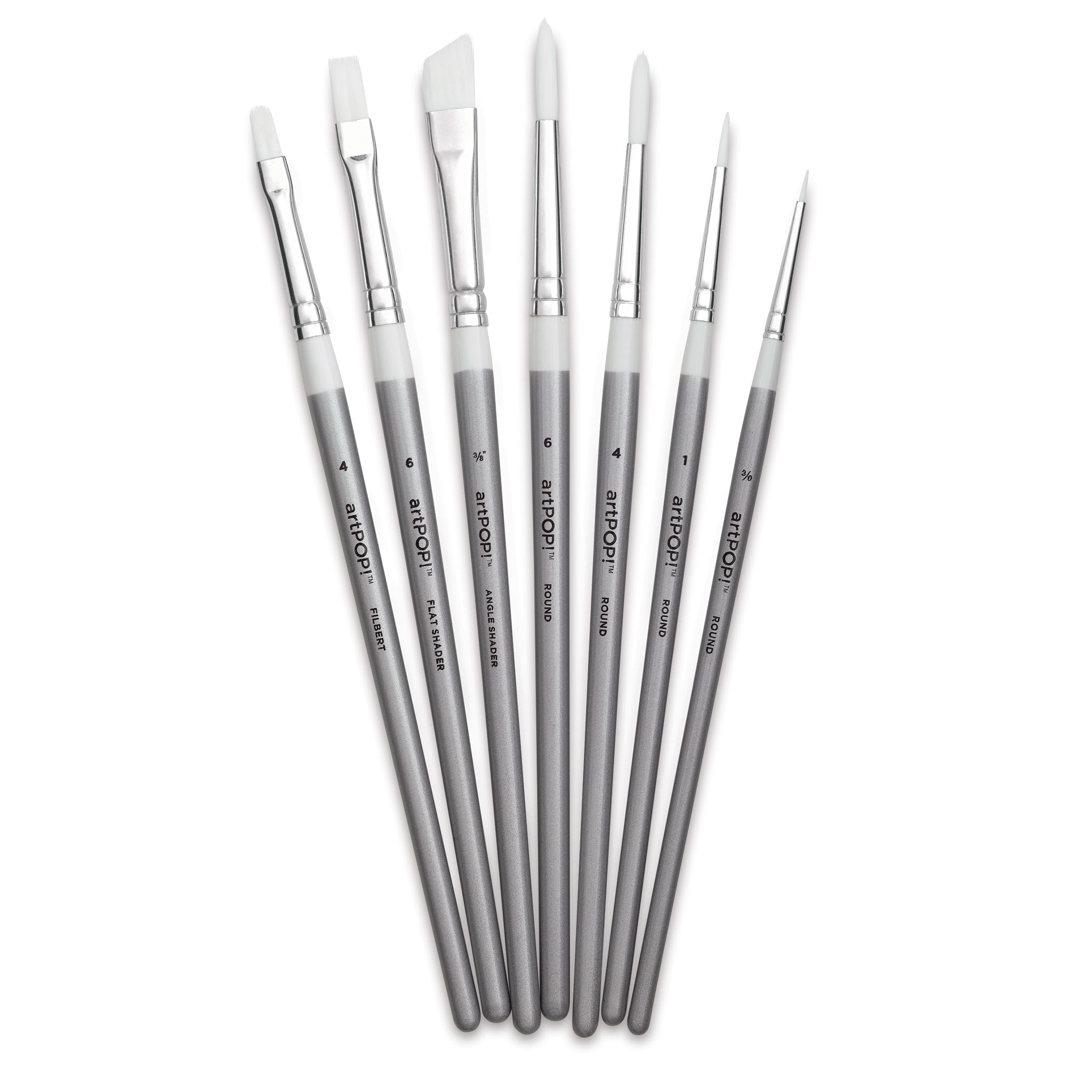 artPOP! Premium Plus Synthetic Mixed Media Brush Set - Set of 7, Short Handle
