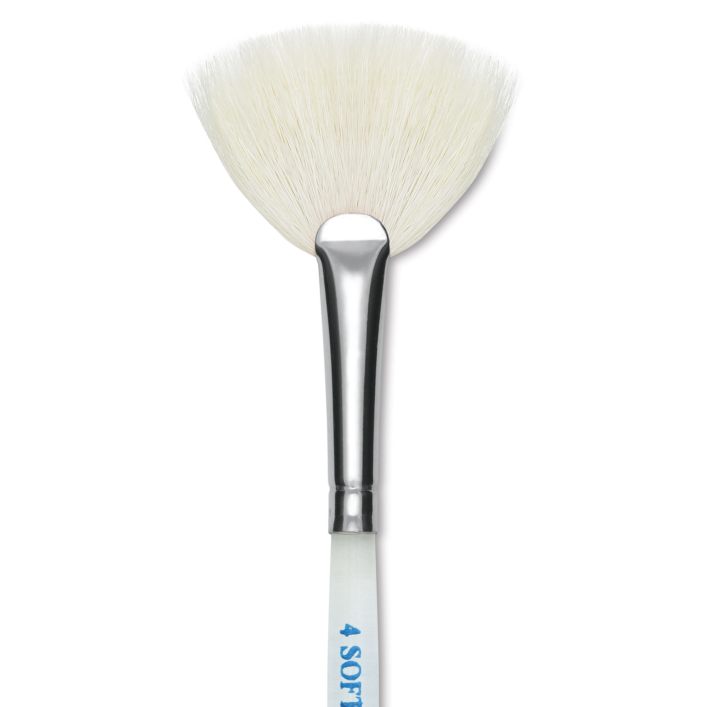 Mayco Reflections White Synthetic and Natural Blend Brush - Soft Fan, Short Handle, Size 4