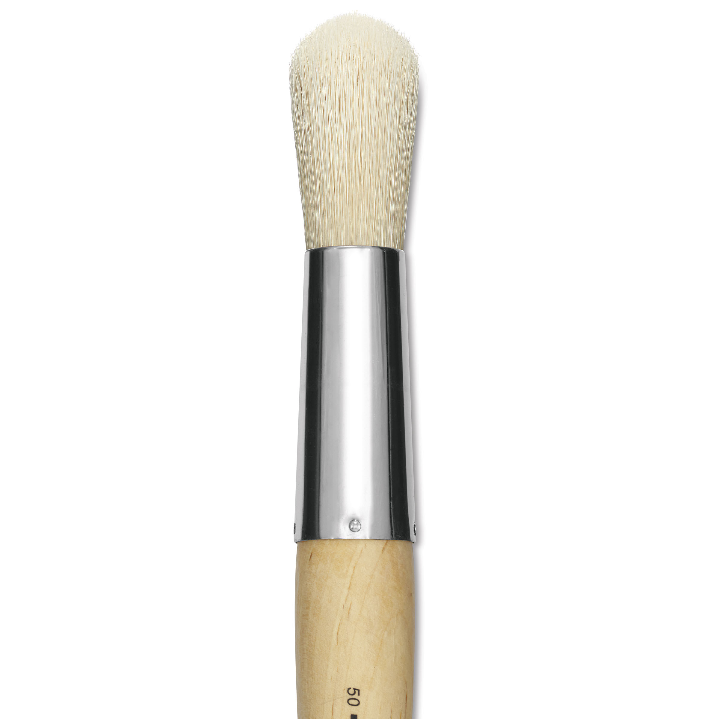 Silver Brush Silver Jumbo White Hog Bristle Brush - Round, Mid-Handle, Size 50