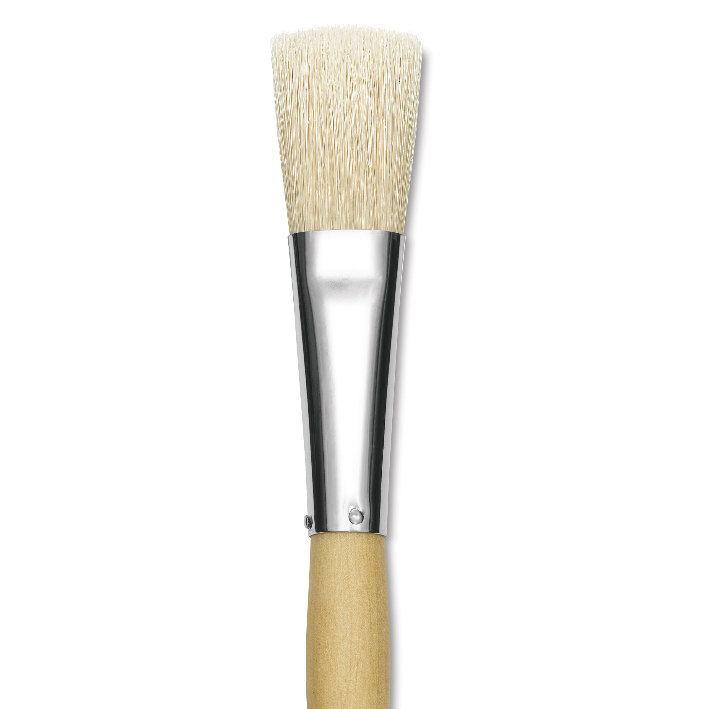 Silver Brush Silver Jumbo White Hog Bristle Brush - Chisel, Extra Long Handle, Size 1"