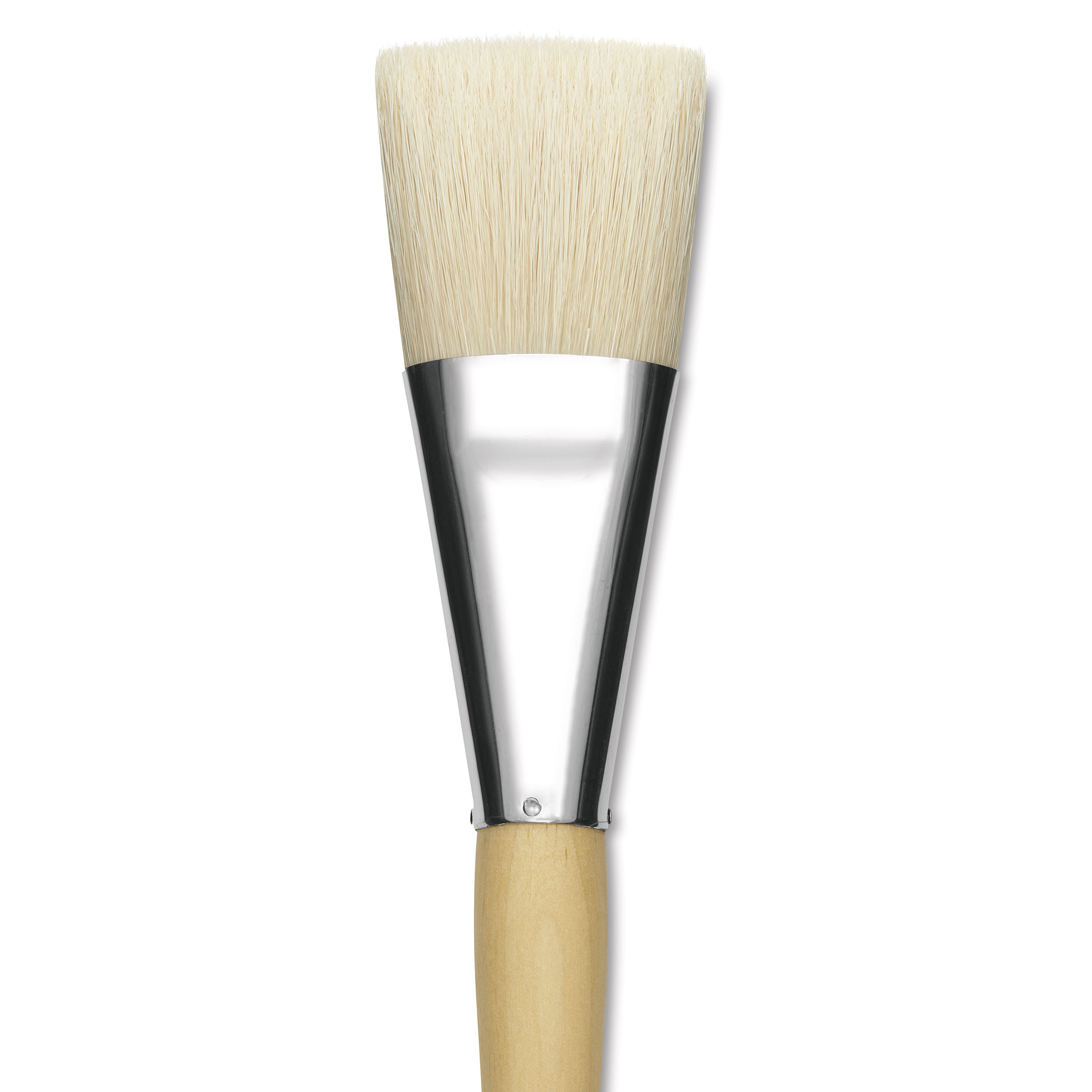 Silver Brush Silver Jumbo White Hog Bristle Brush - Chisel, Extra Long Handle, Size 2"
