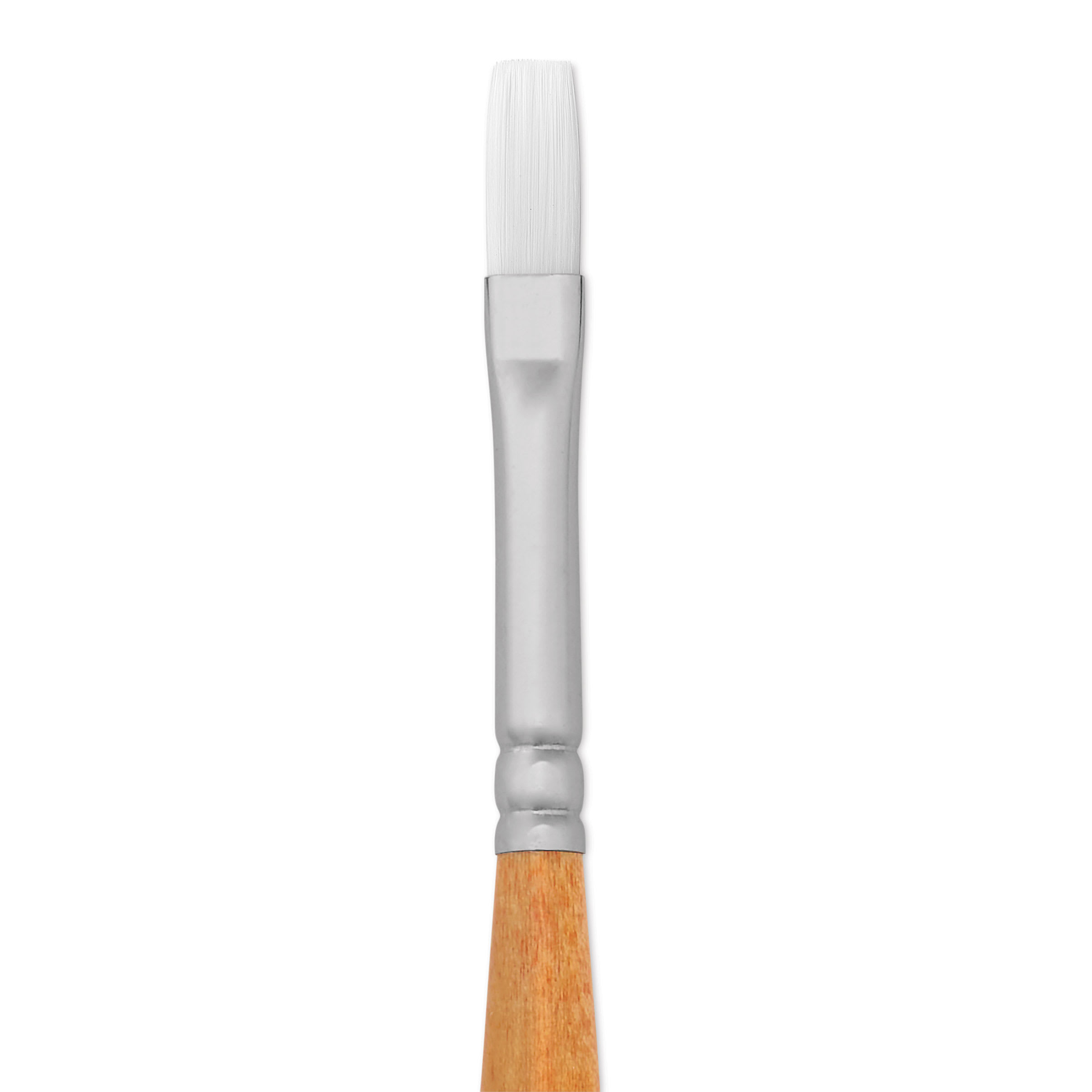 Utrecht Series 300 White Taklon Brush - Flat, Size 1, Long Handle
