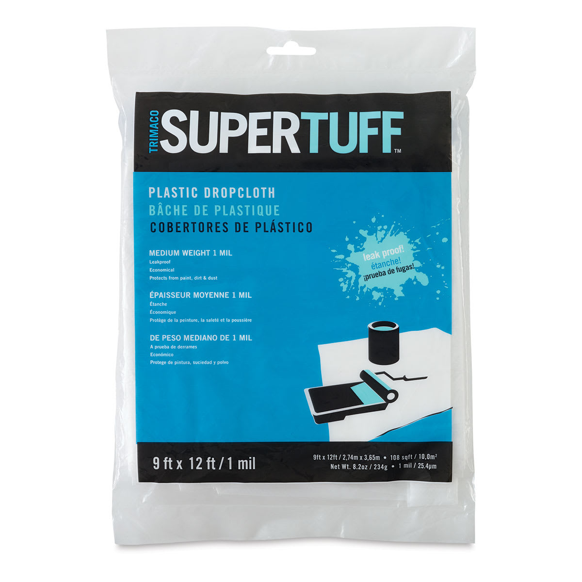 Trimaco SuperTuff Drop Cloth - 1 mil thick, 9ft x 12ft