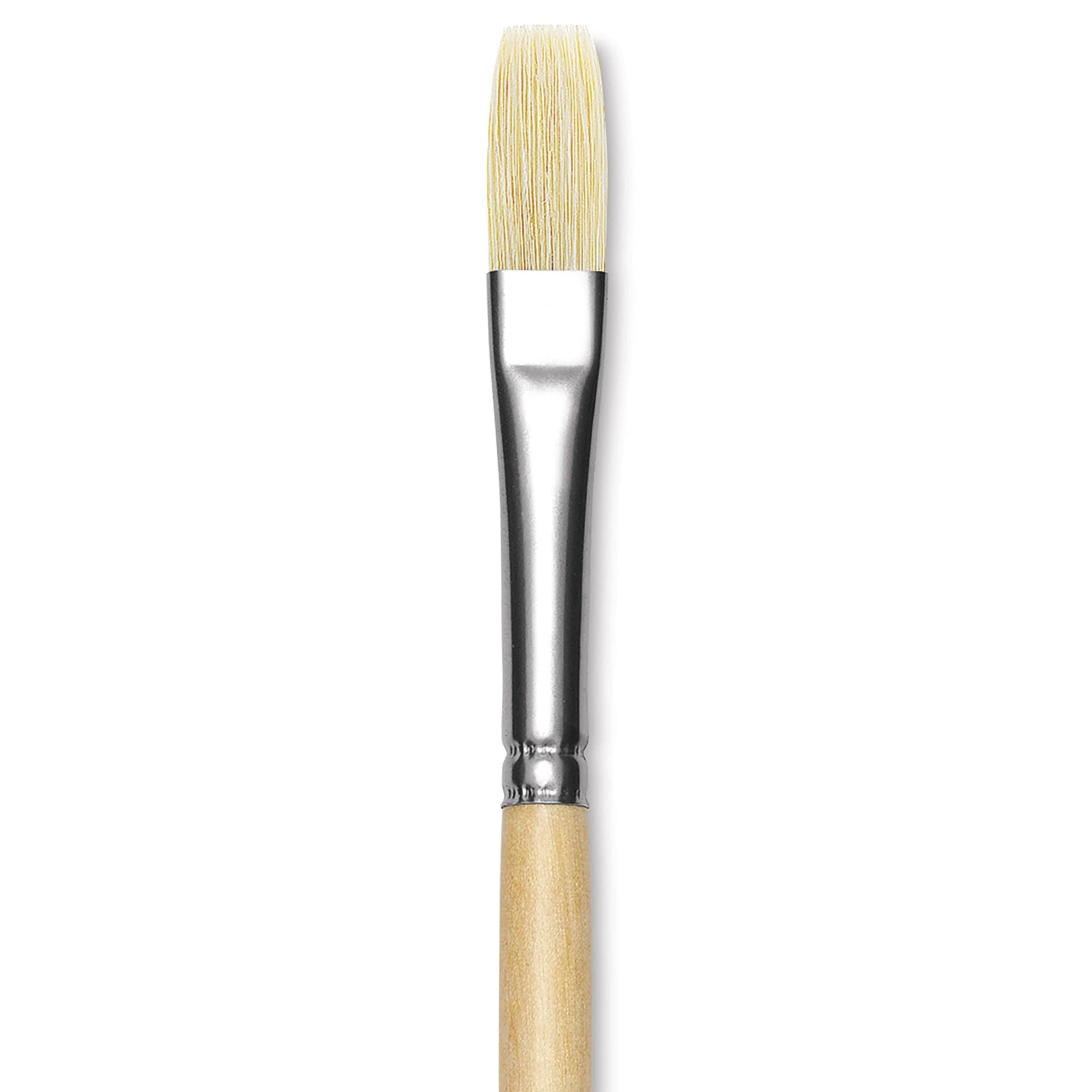 Utrecht Rhenish Pure Hog Bristle Brush - Flat, Size 5, Long Handle