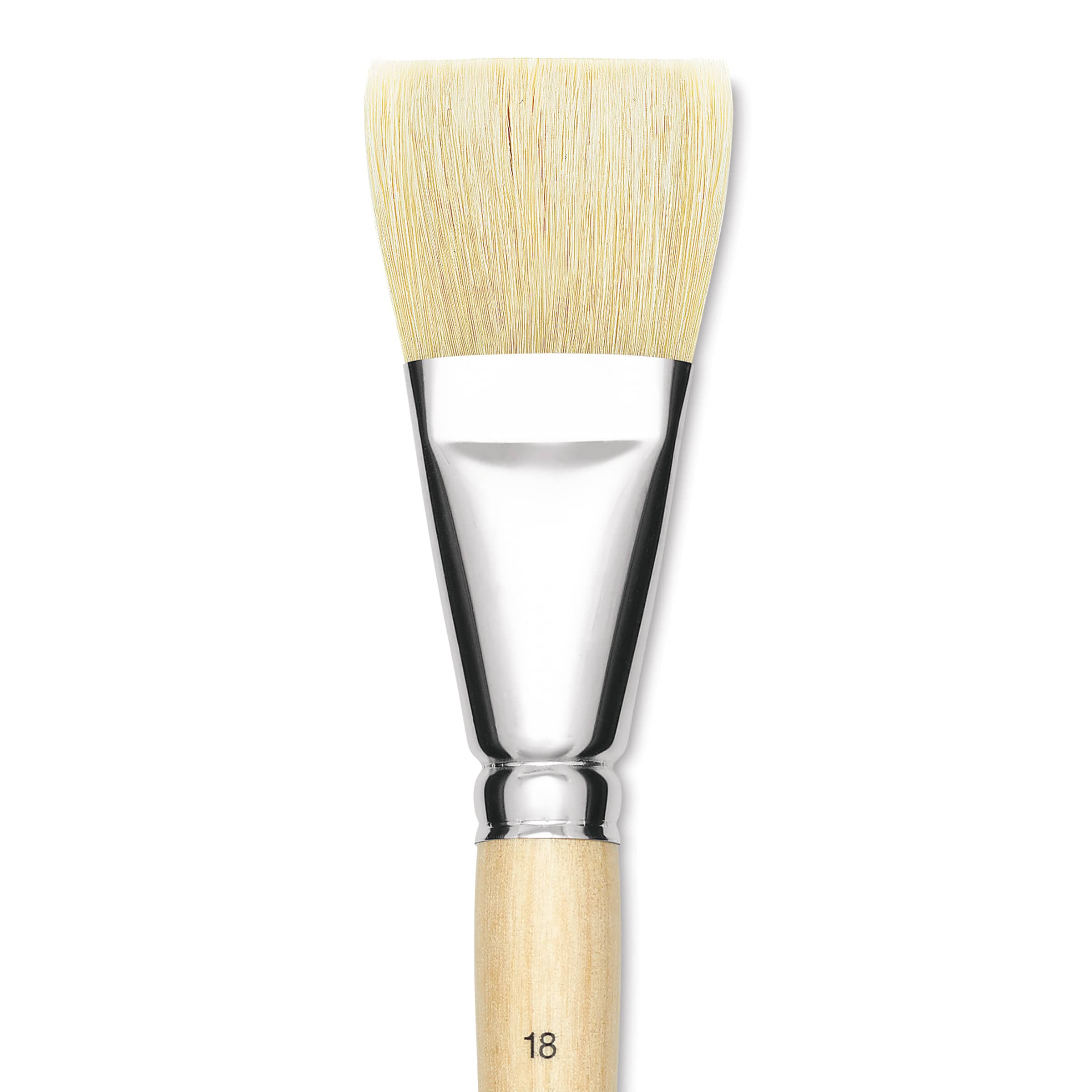 Utrecht Rhenish Pure Hog Bristle Brush - Bright, Size 18, Long Handle