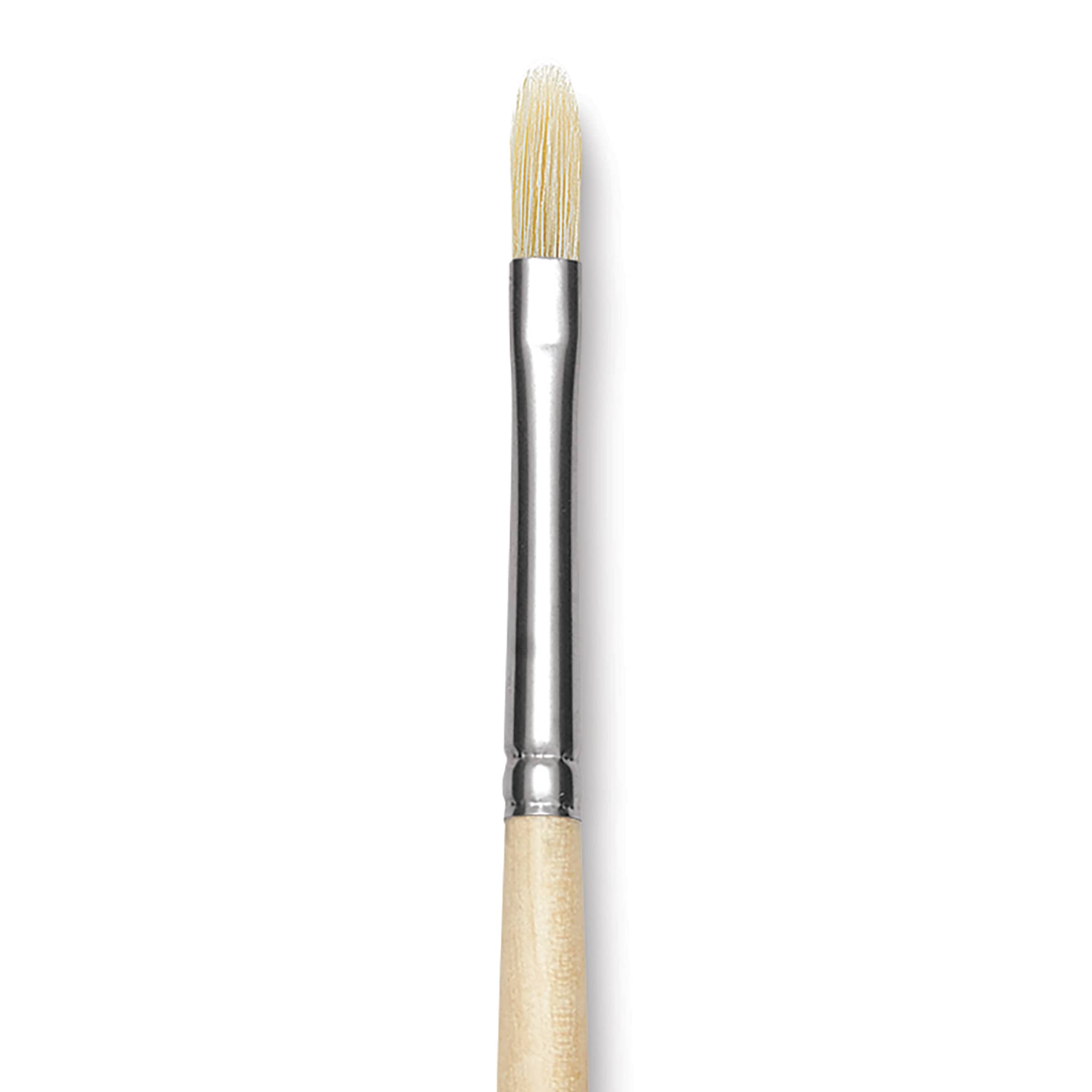 Utrecht Rhenish Pure Hog Bristle Brush - Filbert, Size 1, Long Handle
