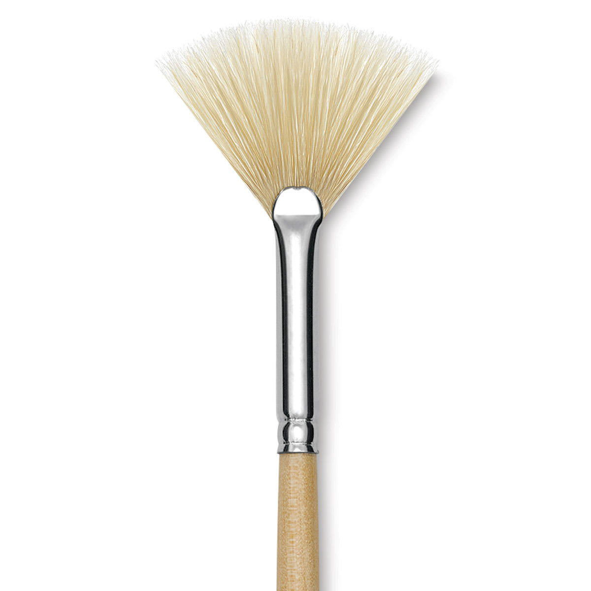 Utrecht Rhenish Pure Hog Bristle Brush - Fan, Size 2, Long Handle