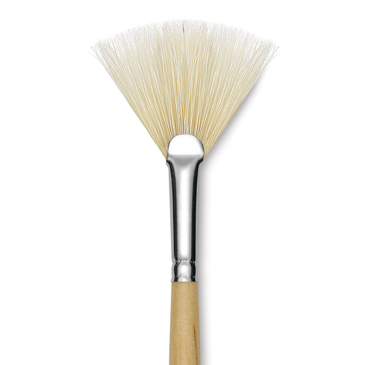 Utrecht Rhenish Pure Hog Bristle Brush - Fan, Size 2, Long Handle