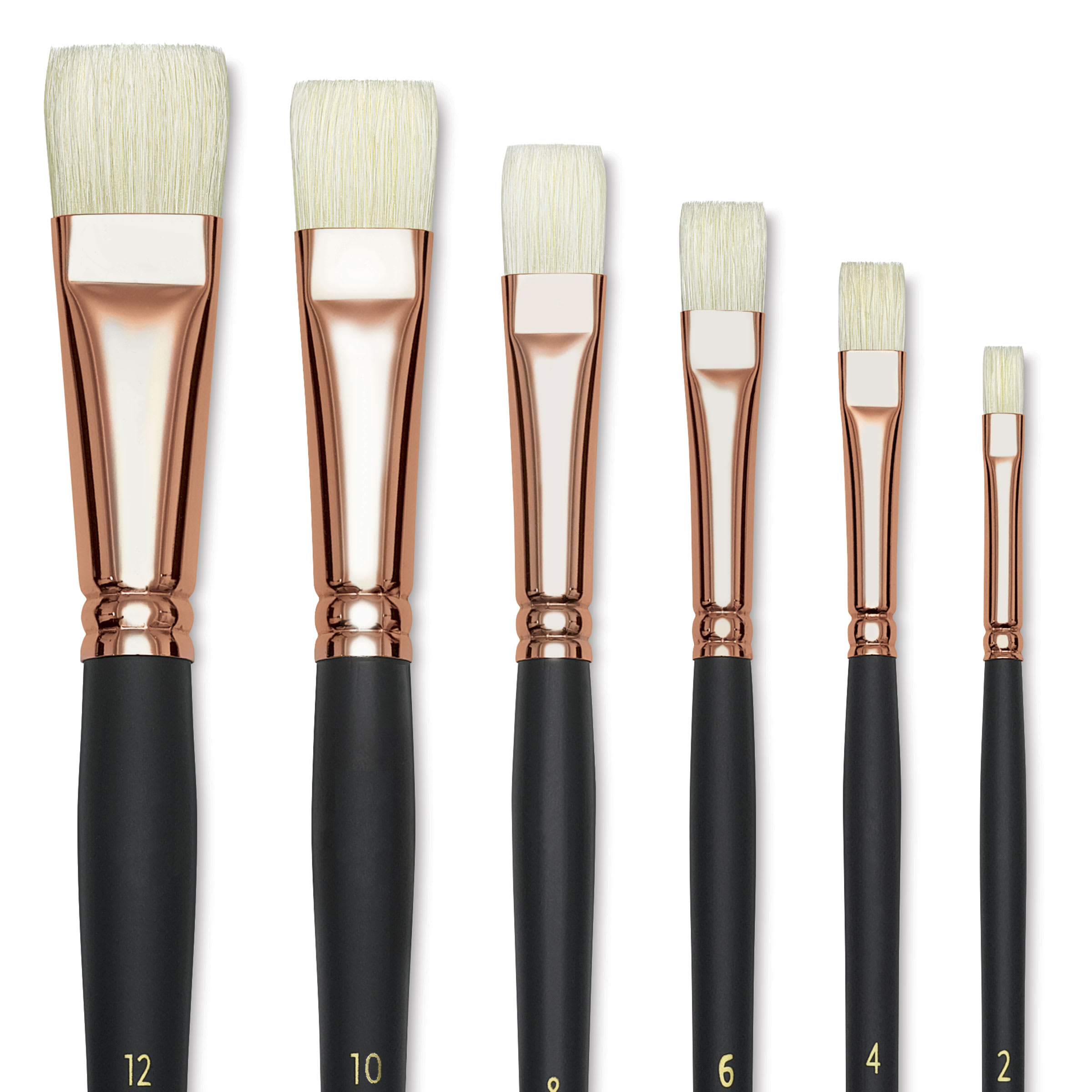 Blick Masterstroke Interlocking Bristle Brush Set - Bright, Long Handle, Set of 6