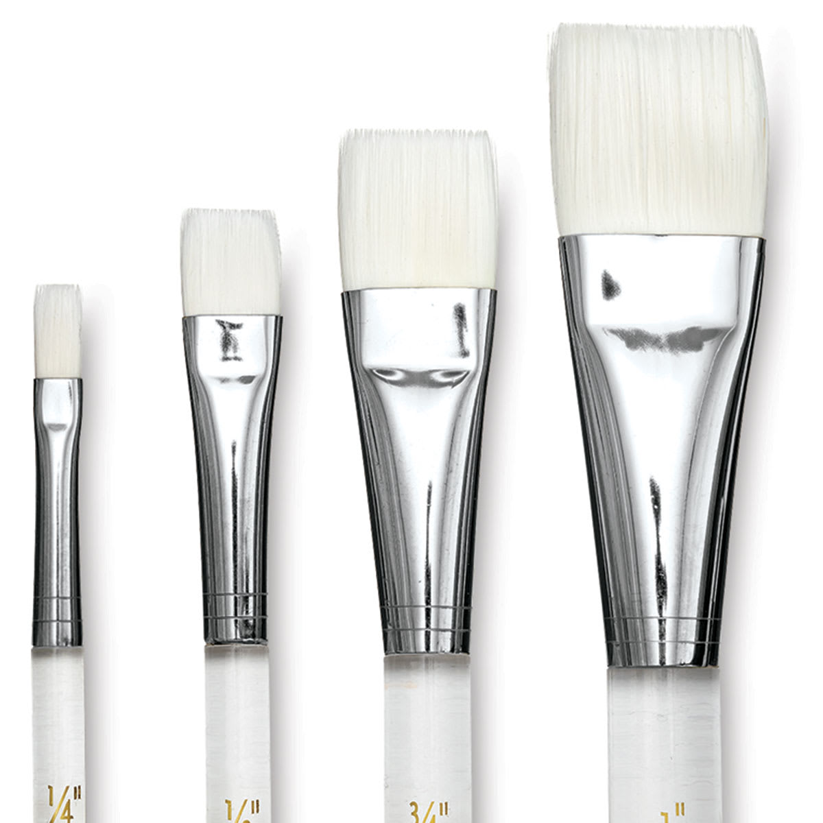 Blick Scholastic Wonder White Brush Set - Flat Foot, Short Handle, Set of 4
