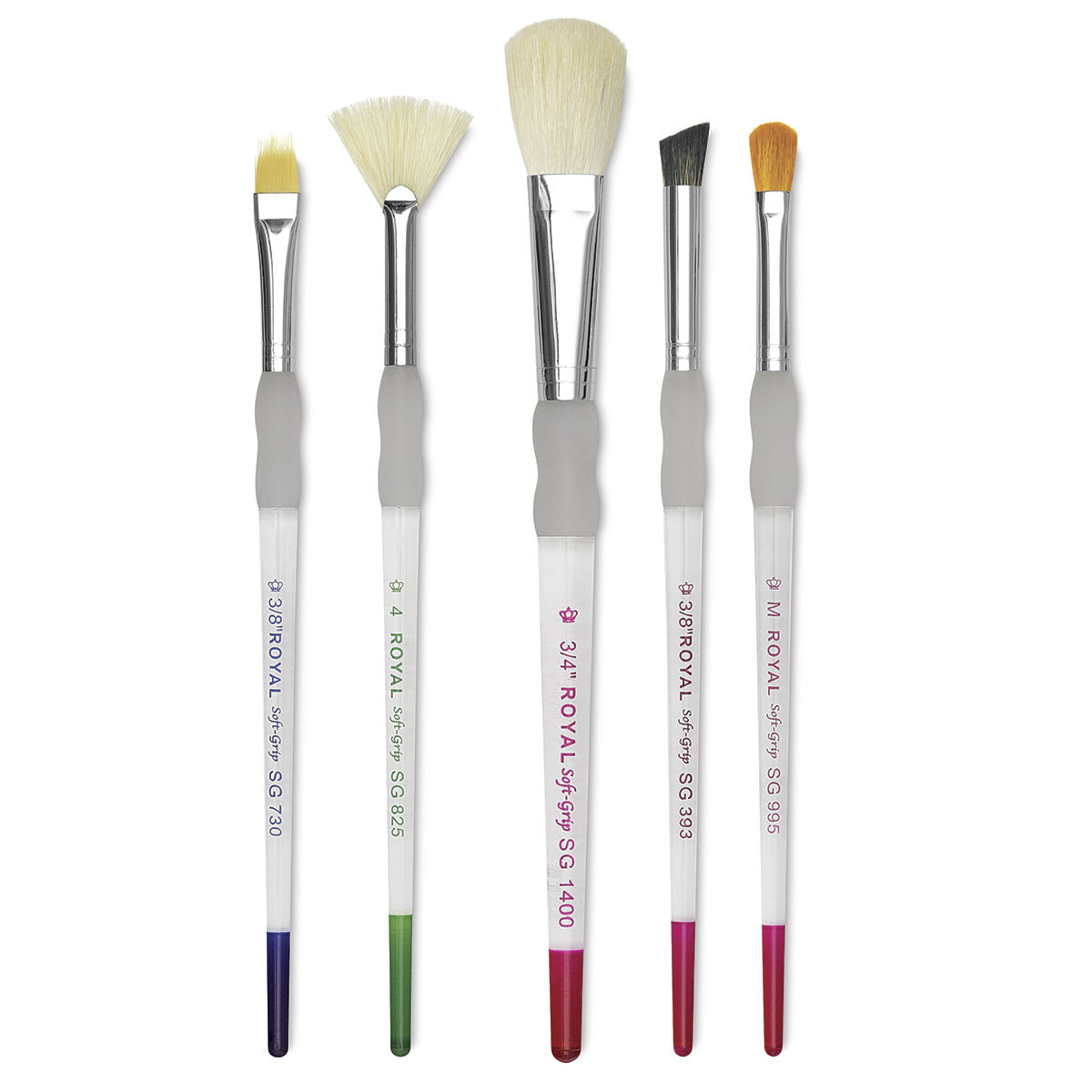 Royal Langnickel Soft Grip Texture Brush Set - Short Handle, Set of 5