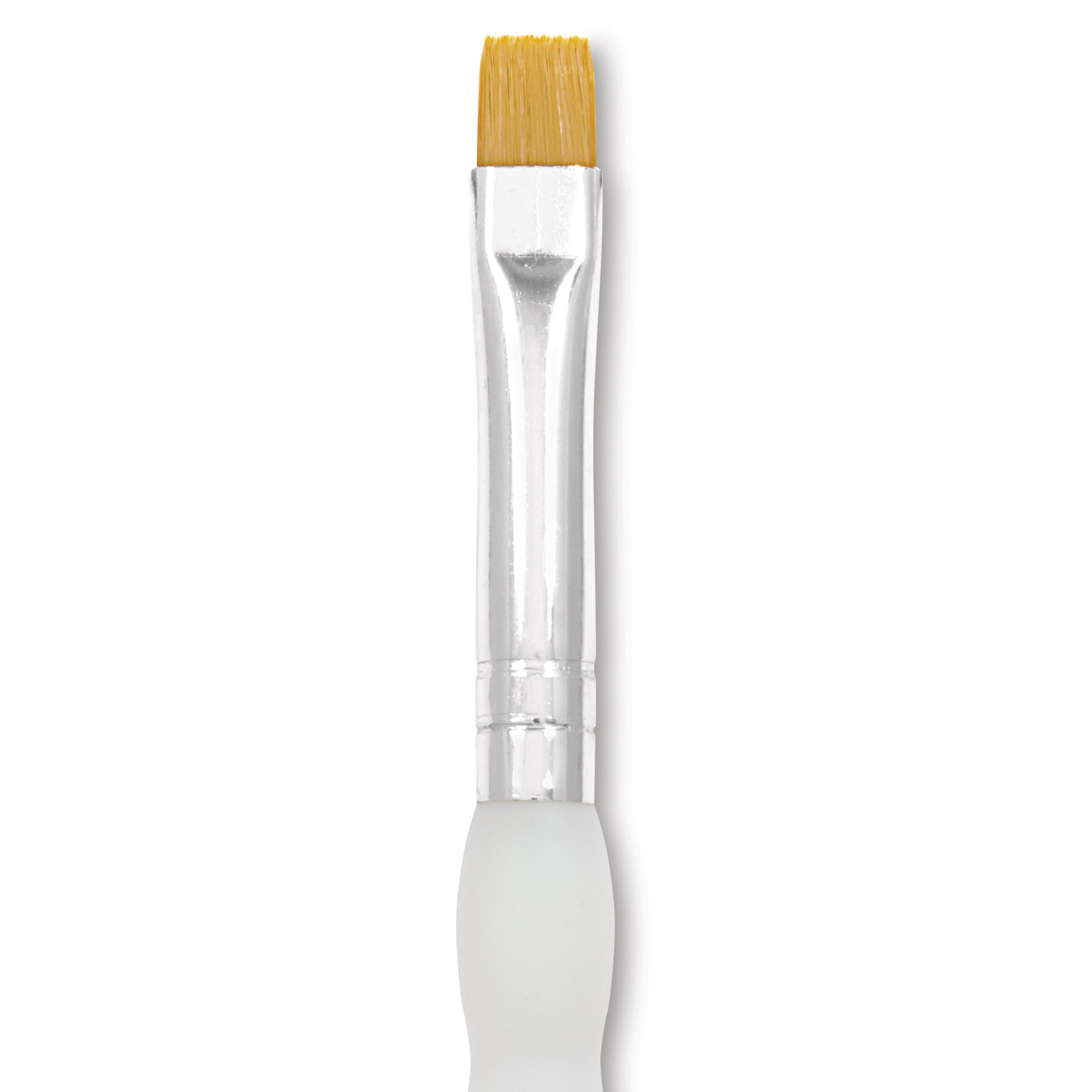 Royal & Langnickel Soft Grip Golden Taklon Brush - Short Shader, Short Handle, Size 8