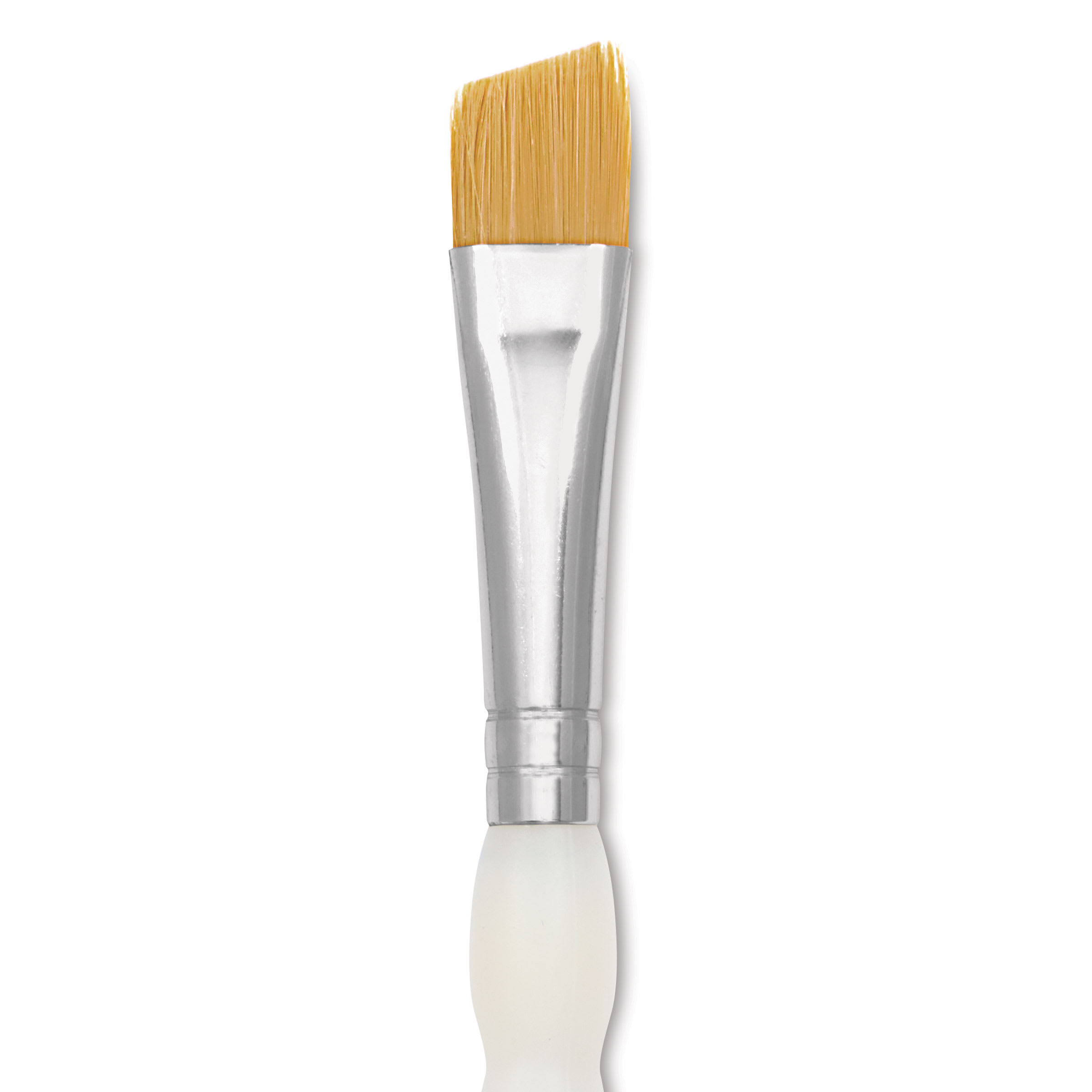 Royal & Langnickel Soft Grip Golden Taklon Brush - Angular, Short Handle, Size 1/2"