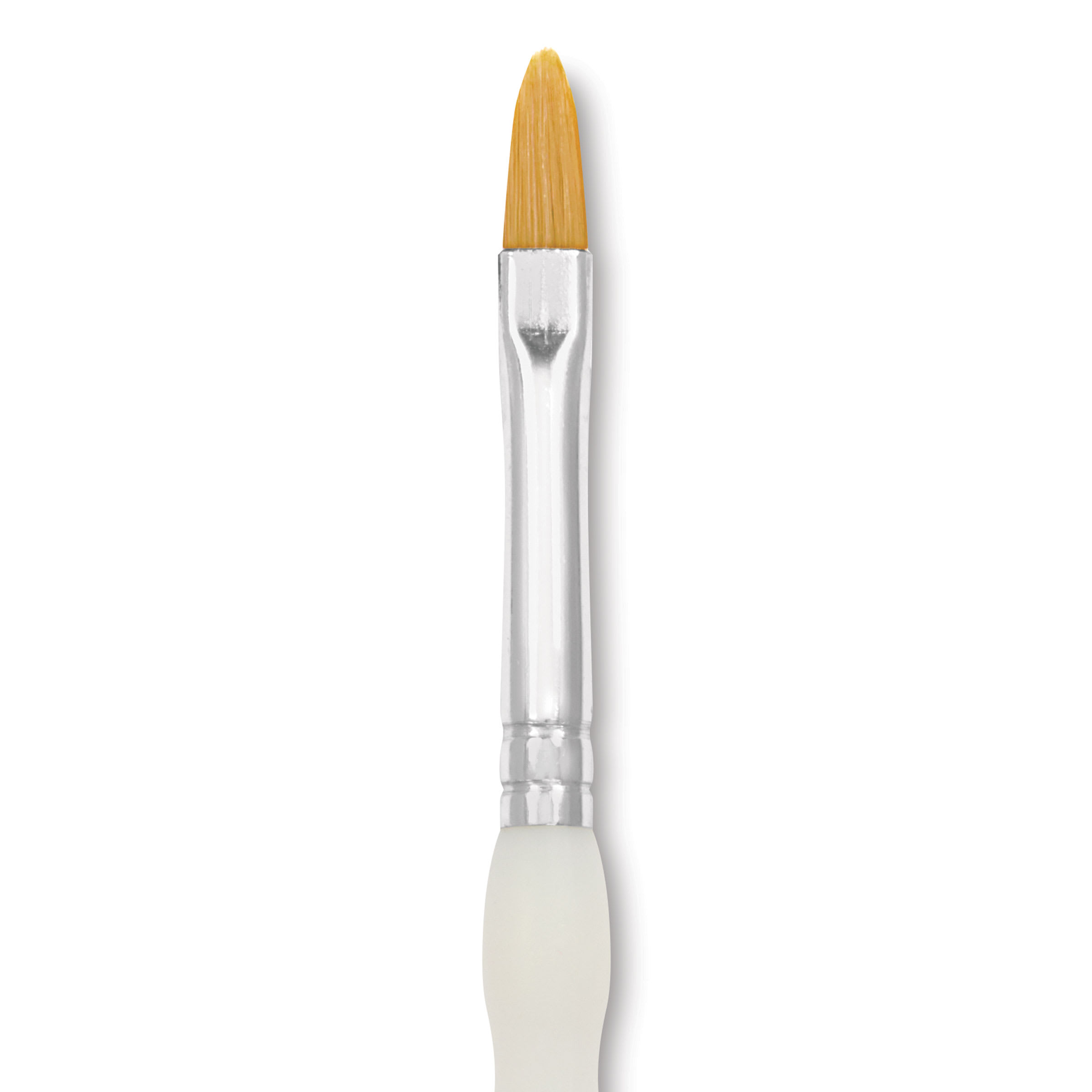 Royal & Langnickel Soft Grip Golden Taklon Brush - Filbert, Short Handle, Size 4