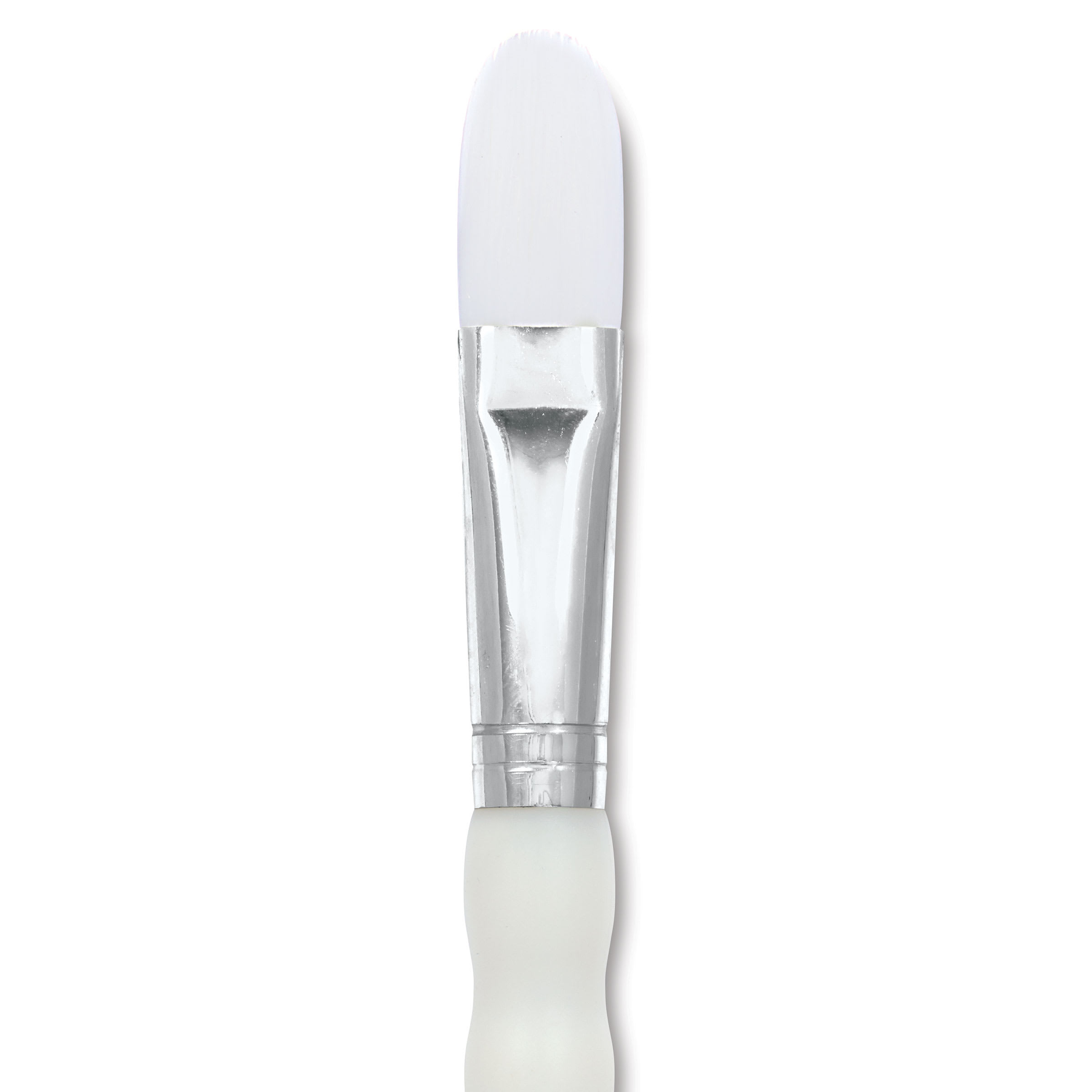 Royal & Langnickel Soft Grip White Taklon Brush - Filbert, Short Handle, Size 8