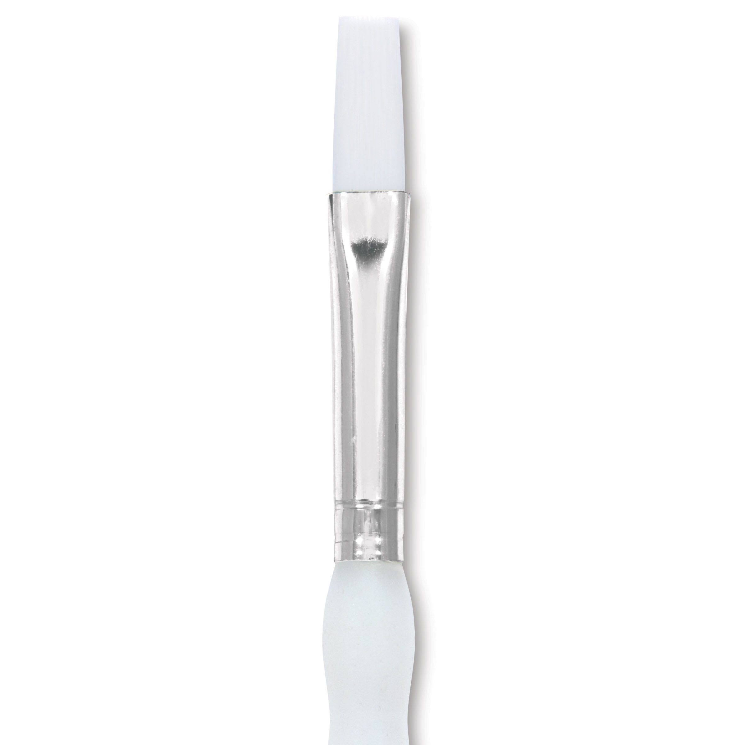 Royal & Langnickel Soft Grip White Taklon Brush - Flat, Short Handle, Size 4