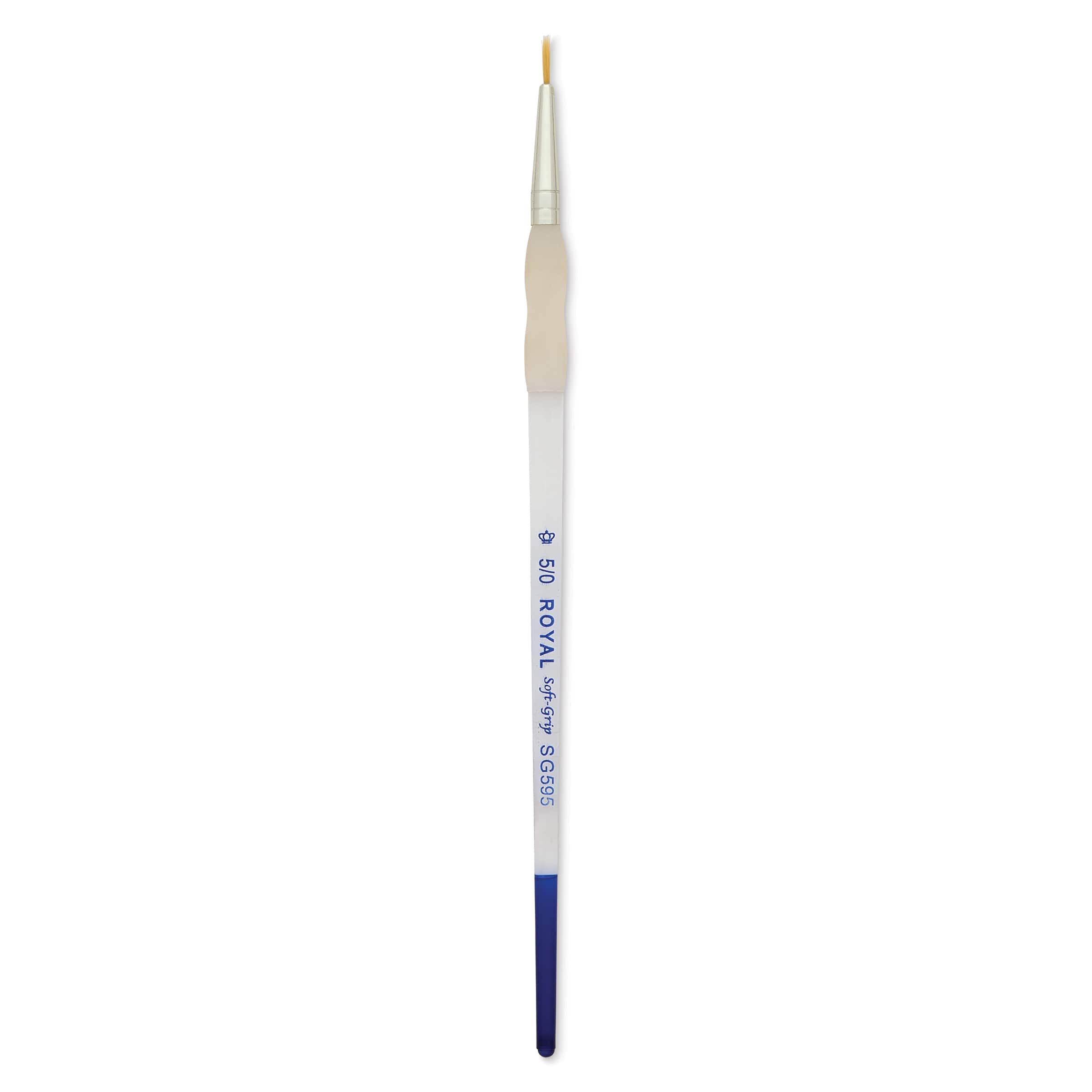 Royal & Langnickel Soft Grip Golden Taklon Brush - Short Liner, Short Handle, Size 5/0
