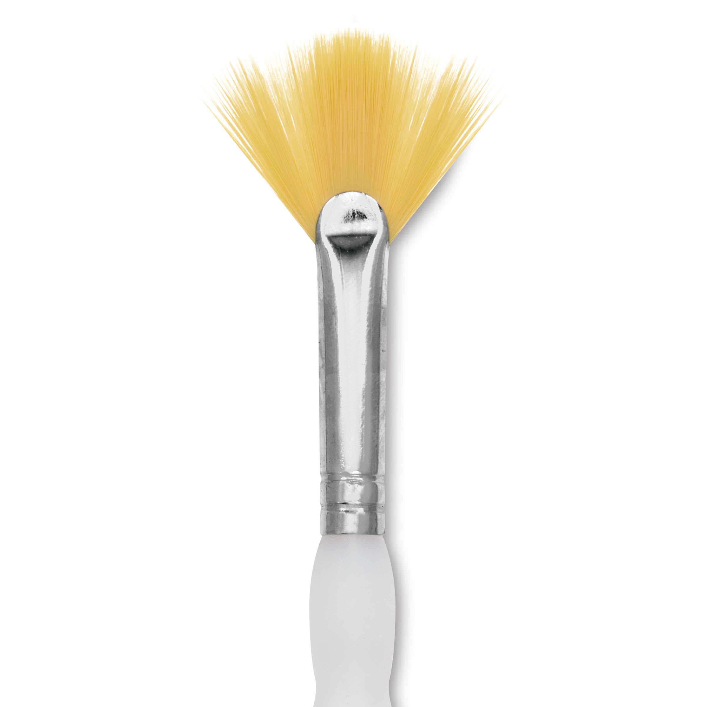 Royal & Langnickel Soft Grip Golden Taklon Brush - Fan, Short Handle, Size 4