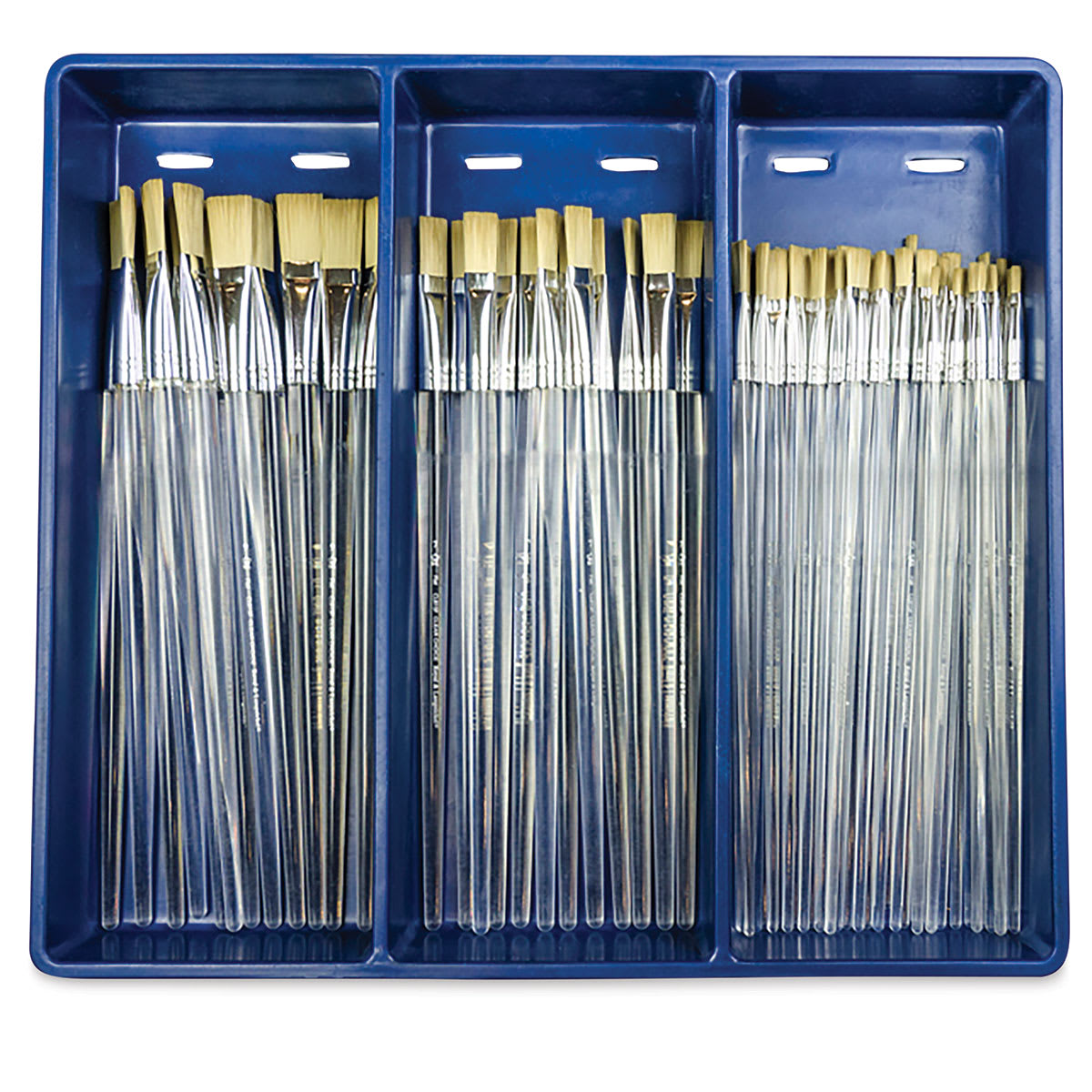 Royal Langnickel Clear Choice Brush Set - Tynex, Flat, Set of 60, Long Handle