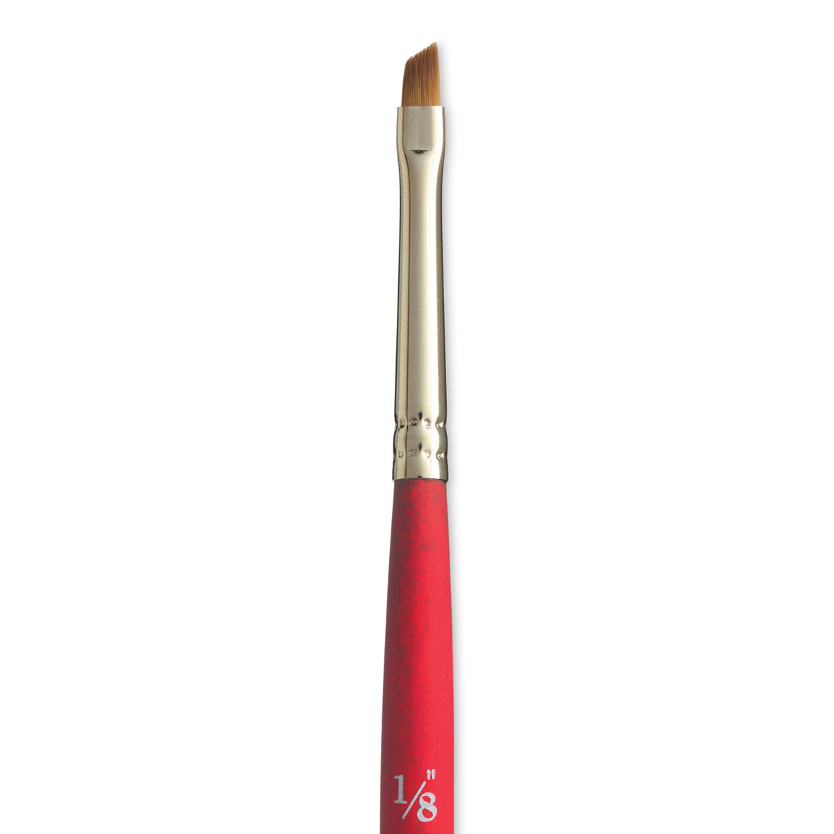 Princeton™ Velvetouch™ Mixed Media Short Handle Angle Shader Brush By Princeton Artist Brush Co Paint in Scarlet | 1/8"