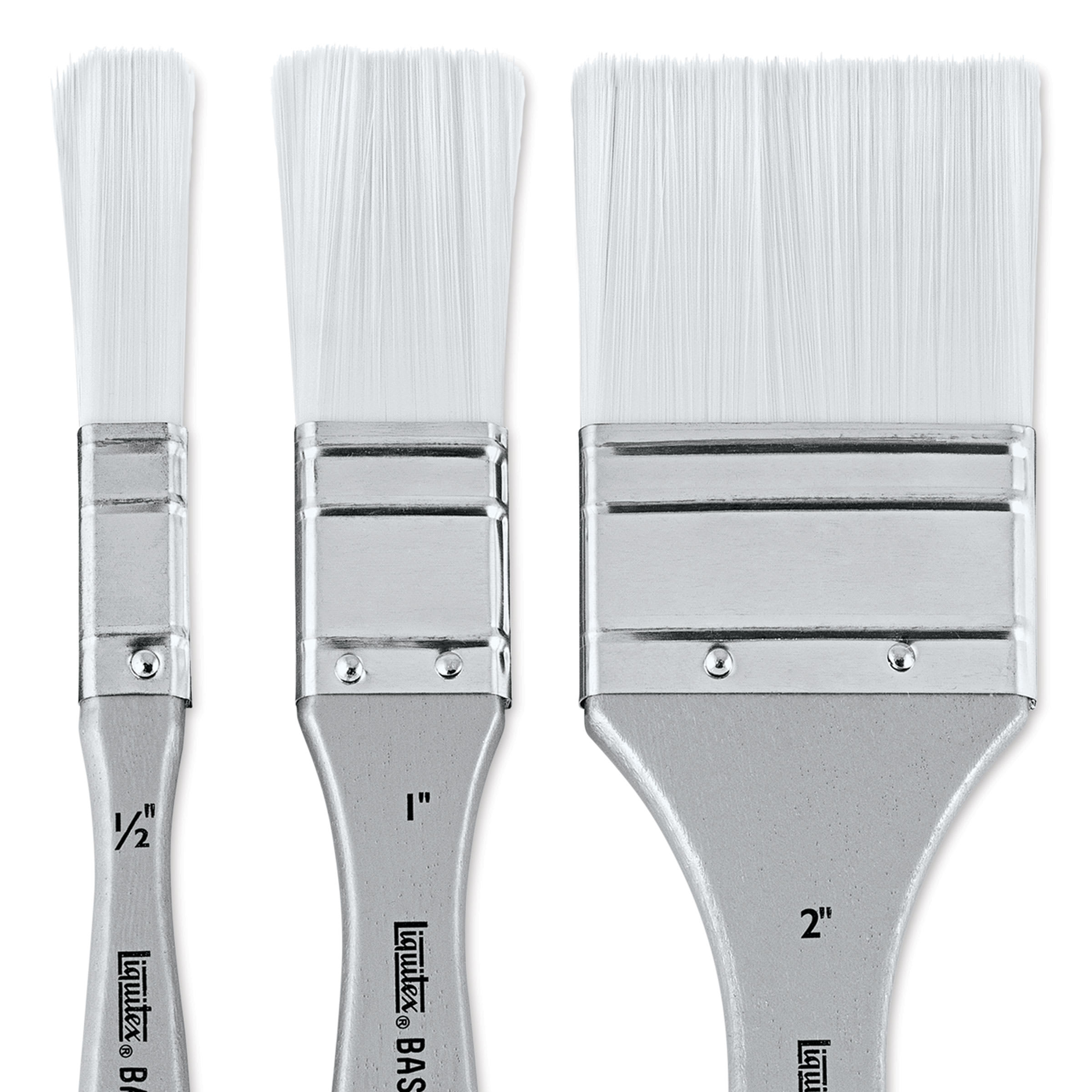 Liquitex Basics Synthetic Brushes - Large Scale Flat, Short Handle, Set of 3