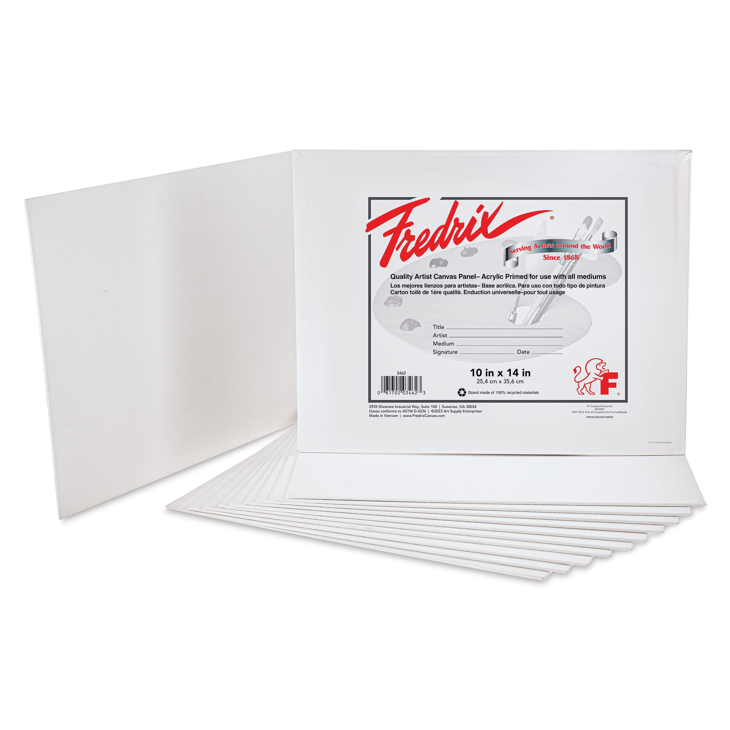 Fredrix Artist Series Standard Canvas Panels - 10" x 14", Pkg of 12