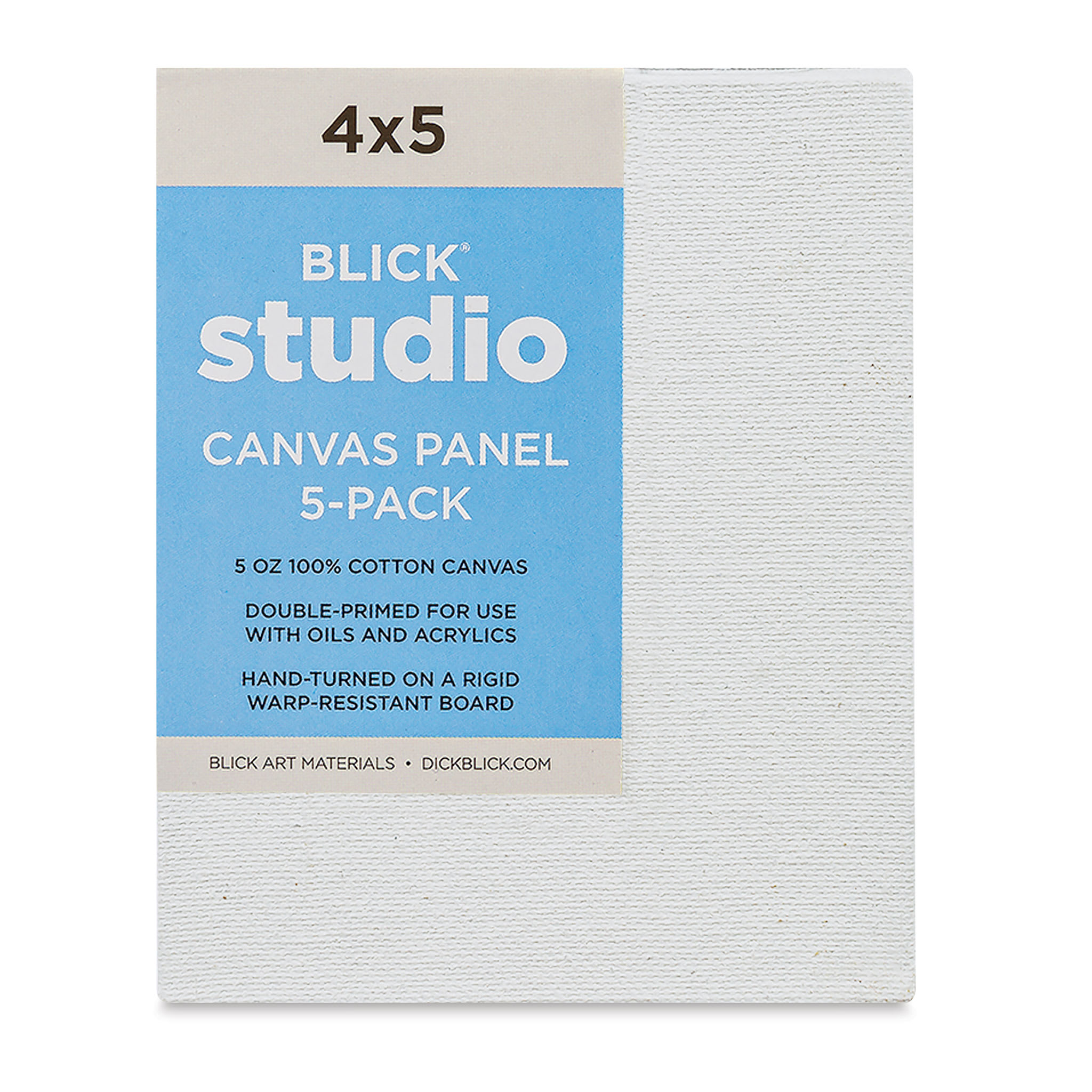 Blick Studio Cotton Canvas Panels - 4" x 5", Pkg of 5