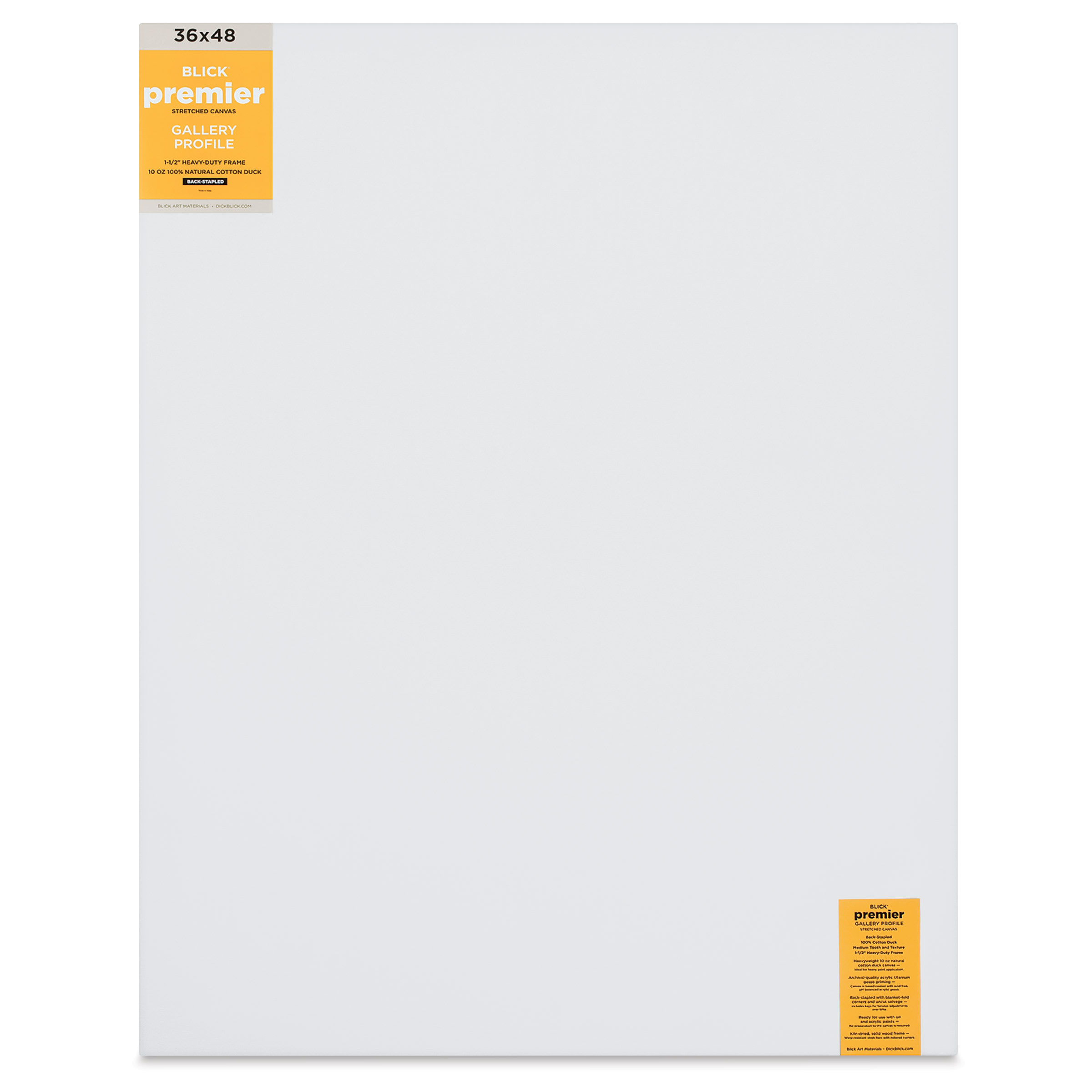 Blick Premier Stretched Cotton Canvas - Gallery Profile, Back-Stapled, 36" x 48"