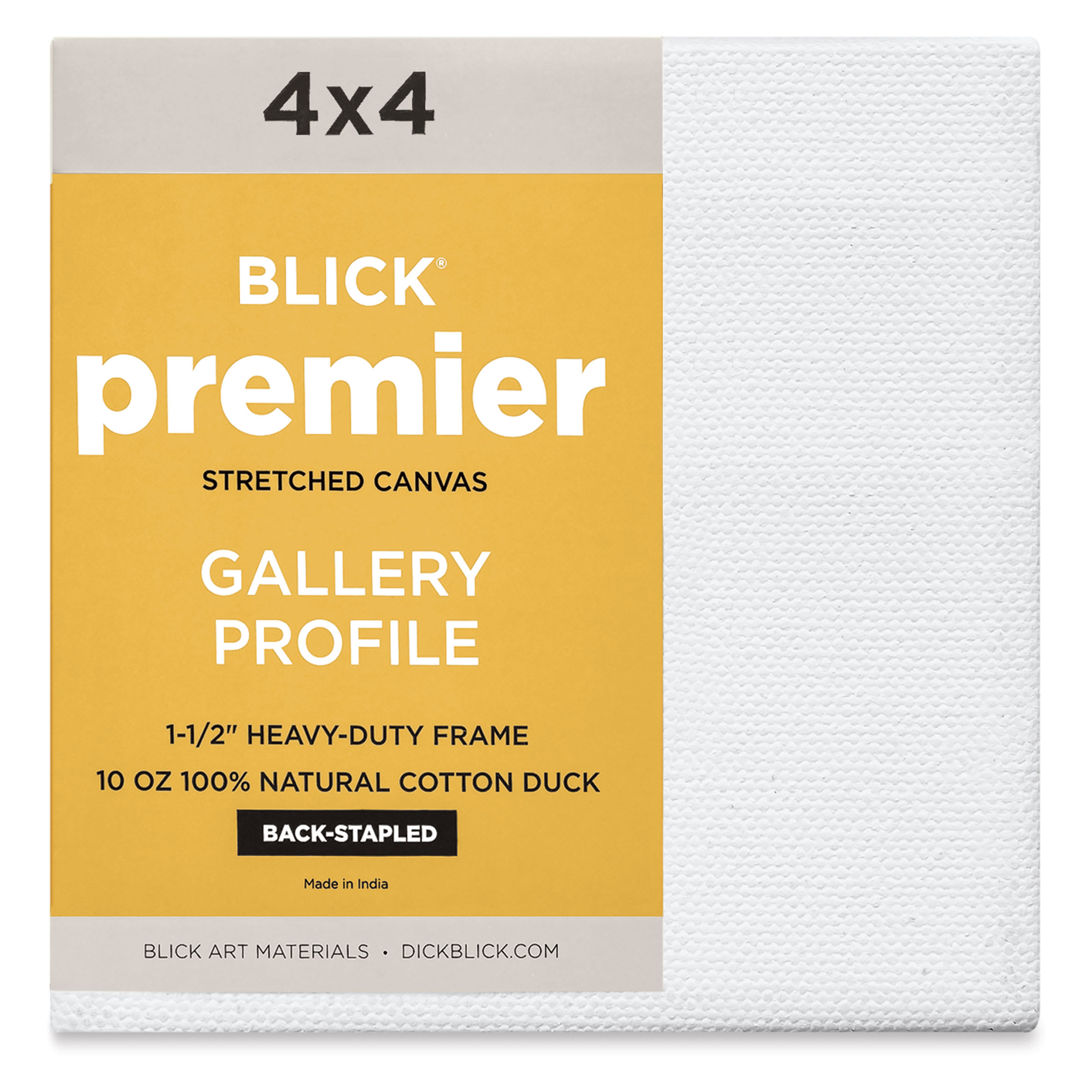 Blick Premier Stretched Cotton Canvas - Gallery Profile, Back-Stapled, 4" x 4"