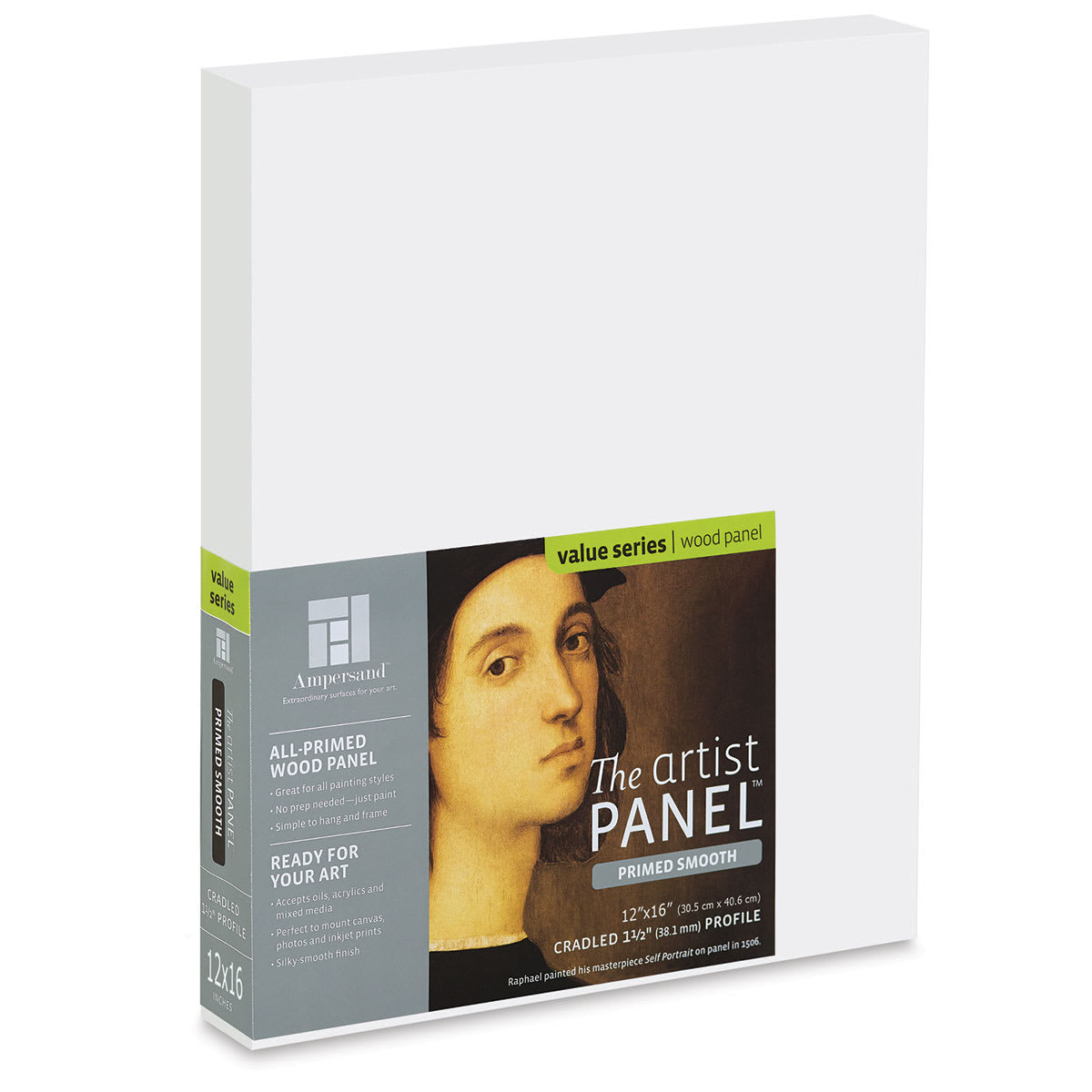 Ampersand Value Series Artist Panel - Smooth, 16" x 20", 1-1/2" Cradle