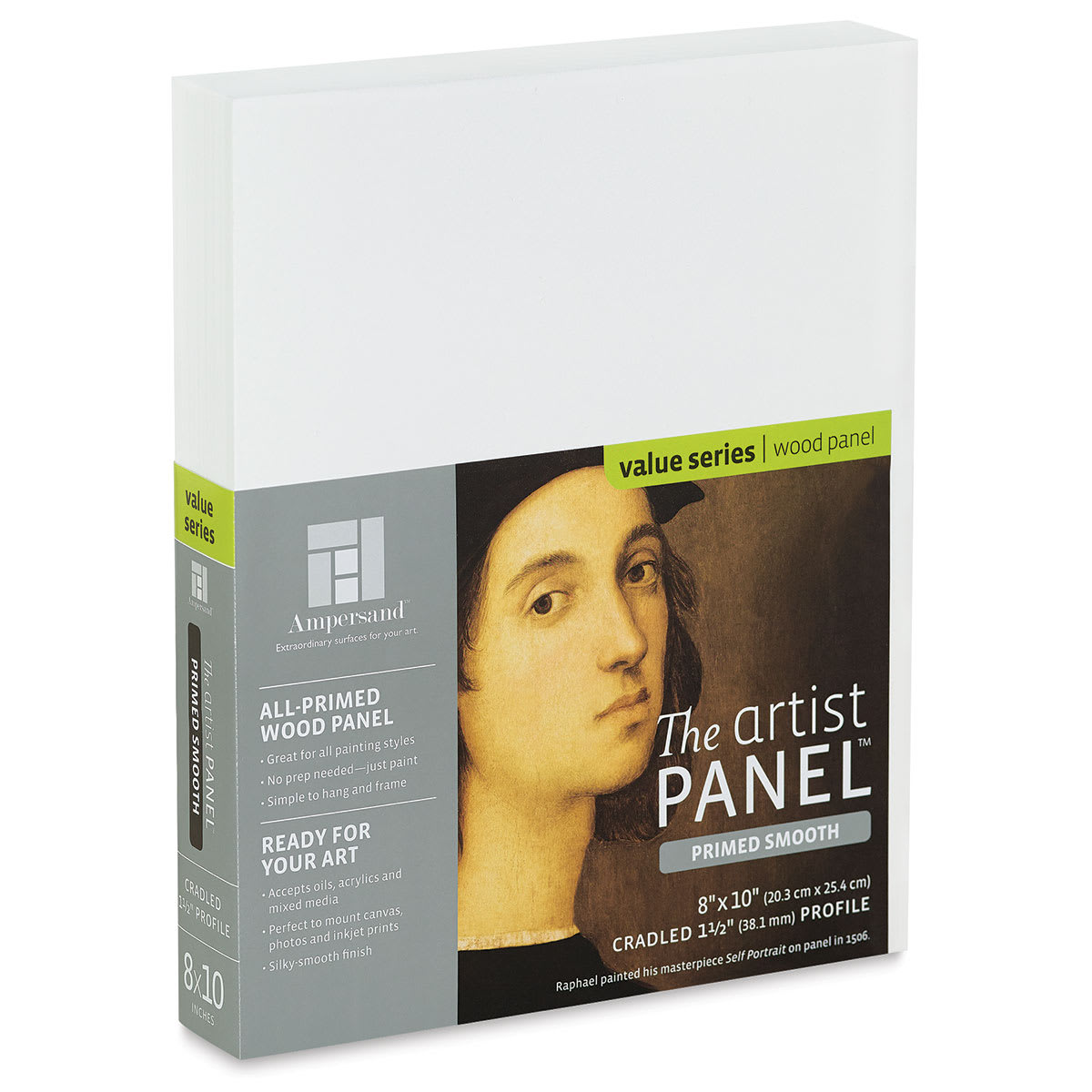 Ampersand Value Series Artist Panel - Smooth, 8" x 10", 1-1/2" Cradle