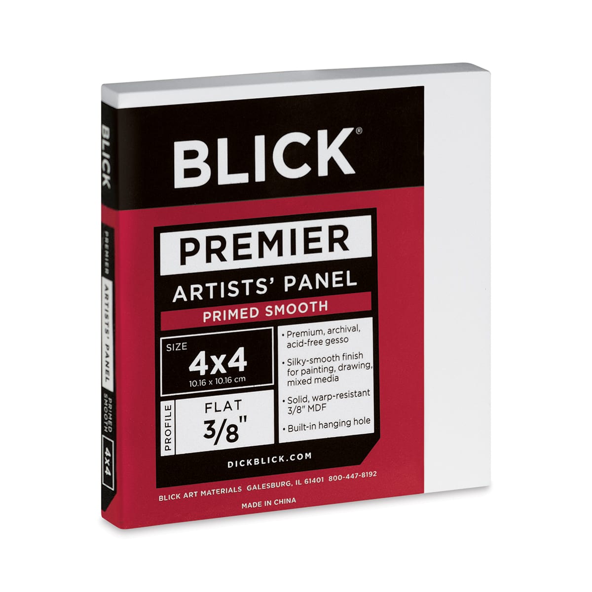 Blick Premier Artists' Panel - Flat, 3/8", 4" x 4"