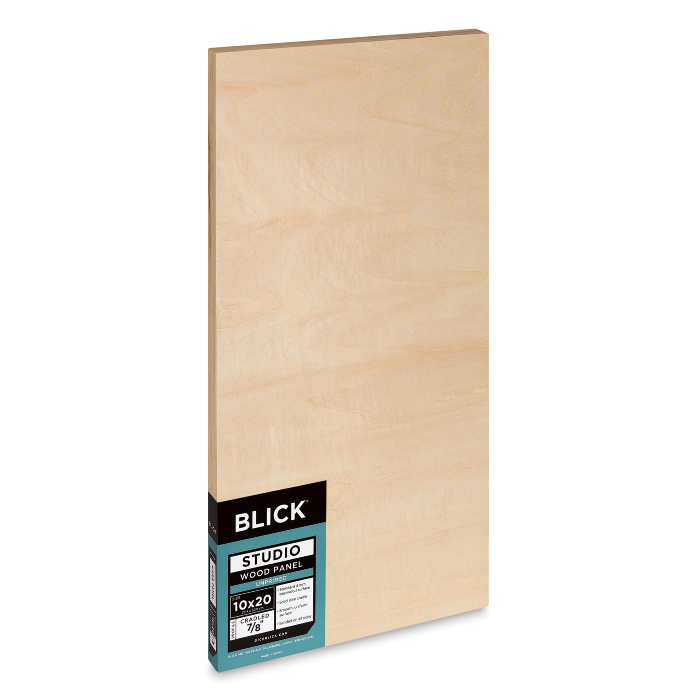 Blick Studio Artists' Wood Panel - Flat Cradle, 10" x 20", 7/8" Cradle