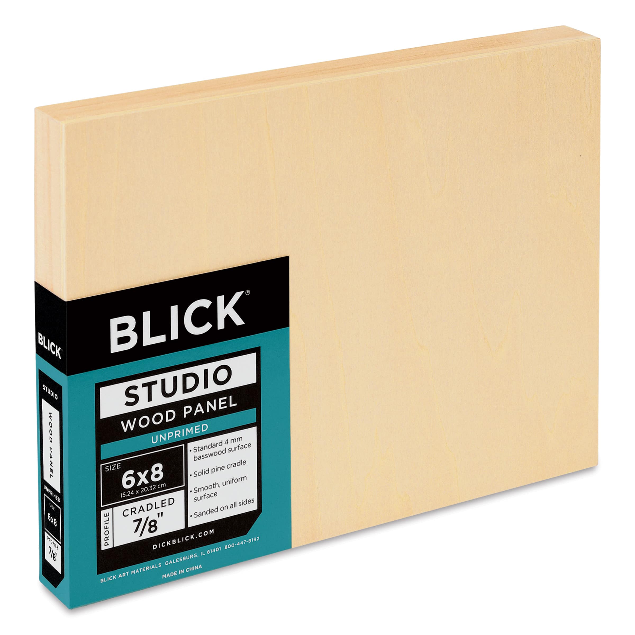Blick Studio Artists' Wood Panel - Flat Cradle, 6" x 8", 7/8" Cradle