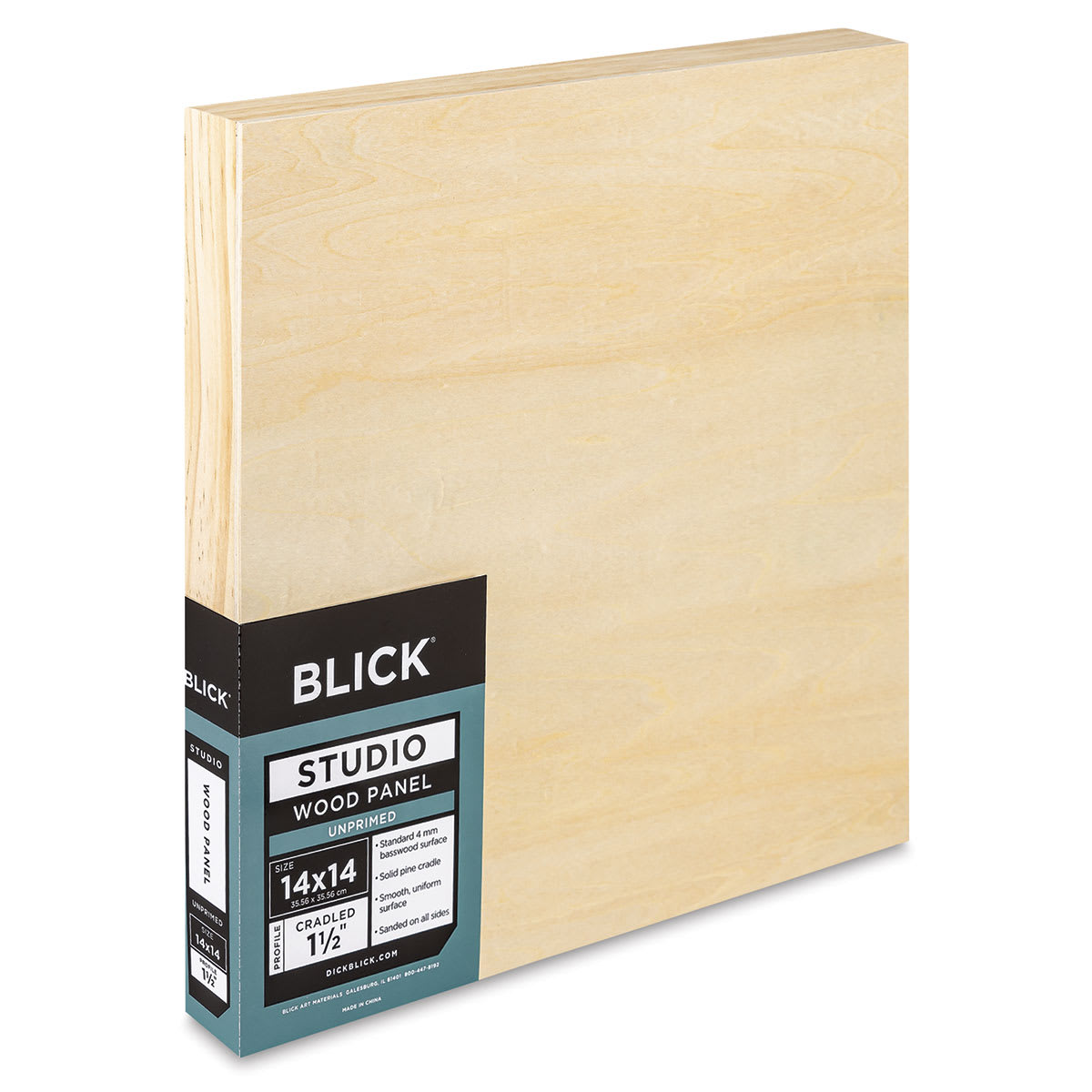 Blick Studio Artists' Wood Panels - Gallery Cradle, 14" x 14", 1-1/2" Cradle