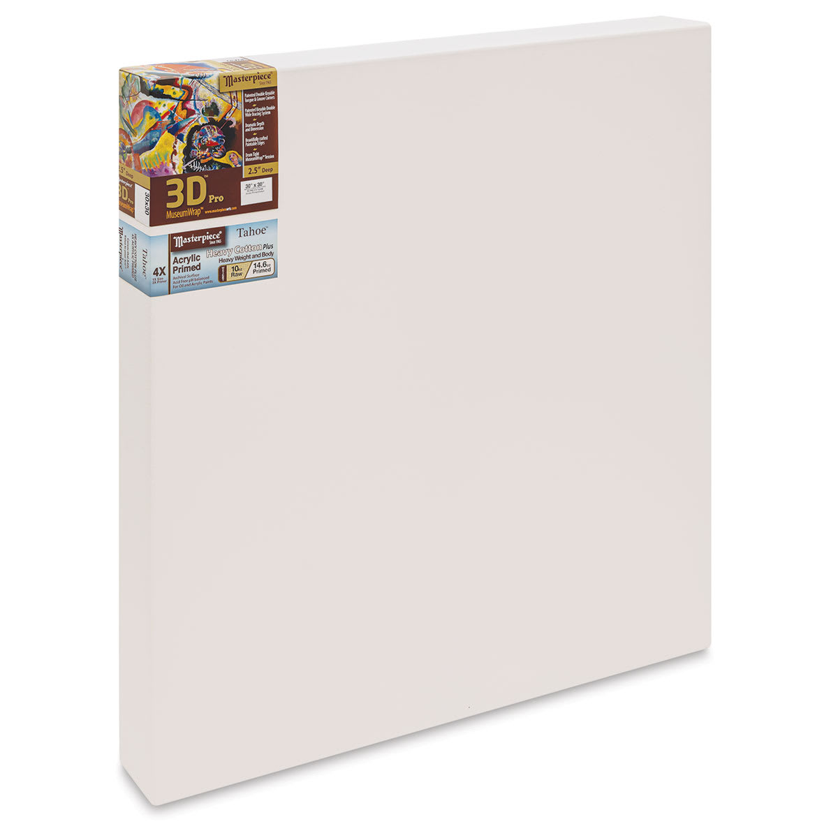 Masterpiece Tahoe Cotton Canvas - 30" x 30", 2-1/2" Profile, Acrylic Primed