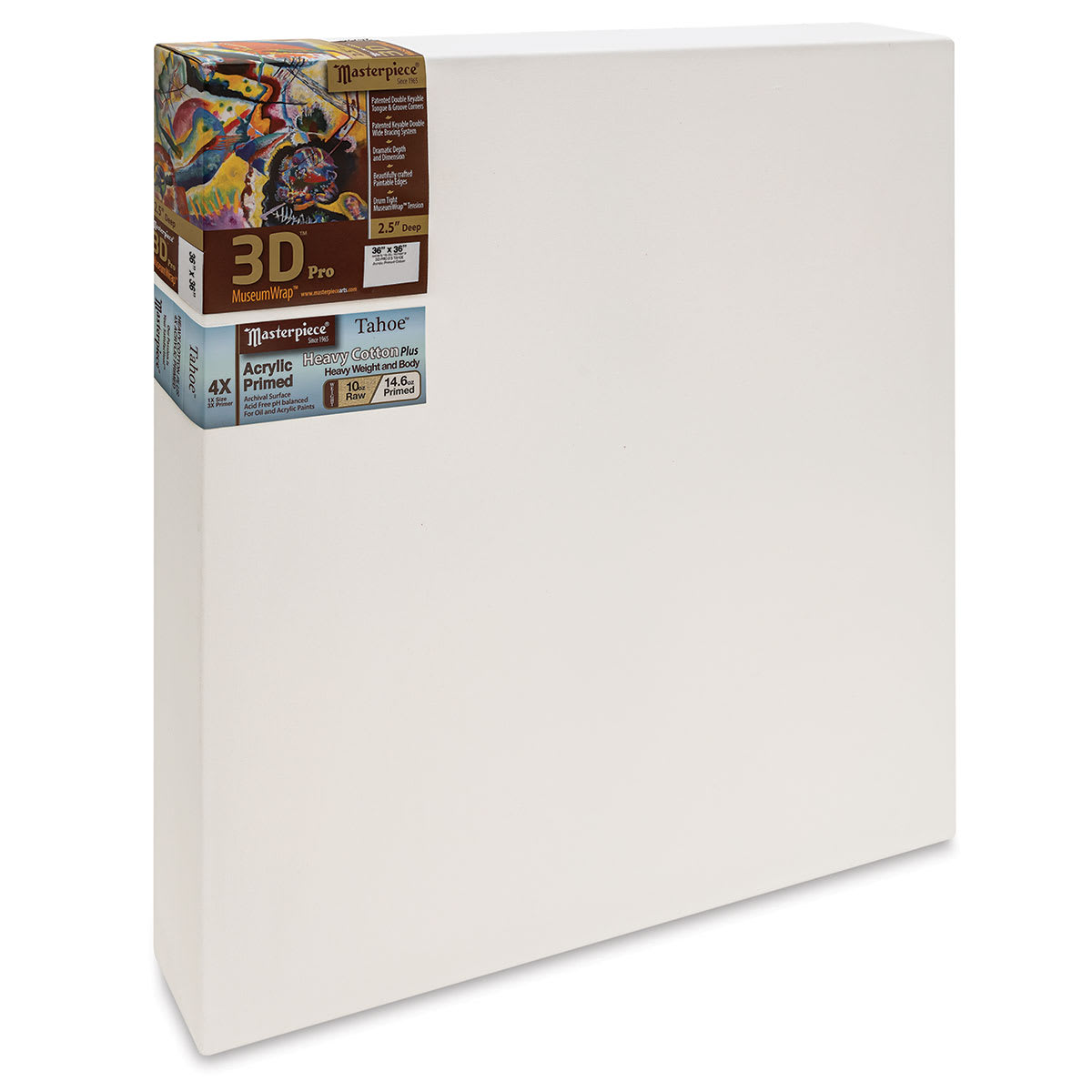 Masterpiece Tahoe Cotton Canvas - 36" x 36", 2-1/2" Profile, Acrylic Primed