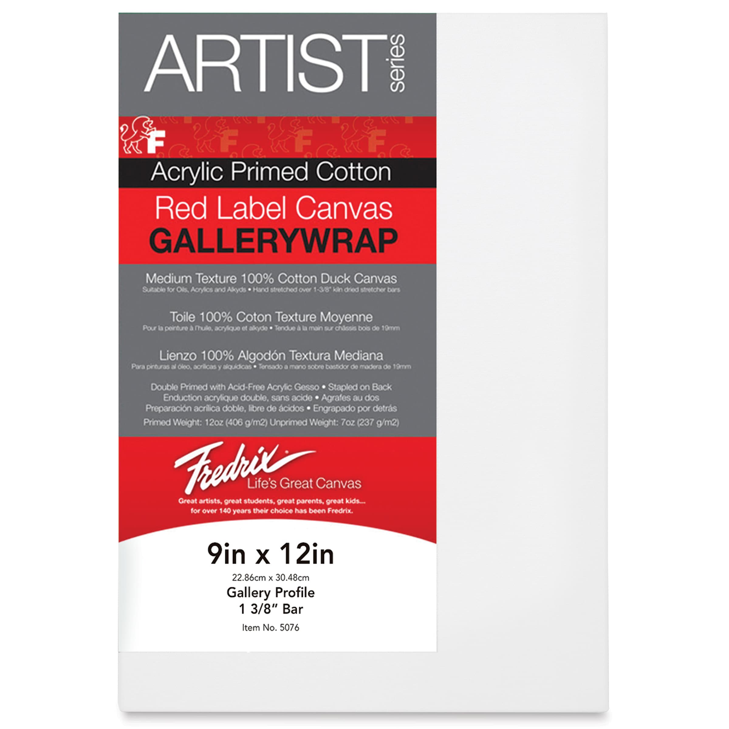 Fredrix Profile Cotton Canvas - 9" x 12", Gallerywrap