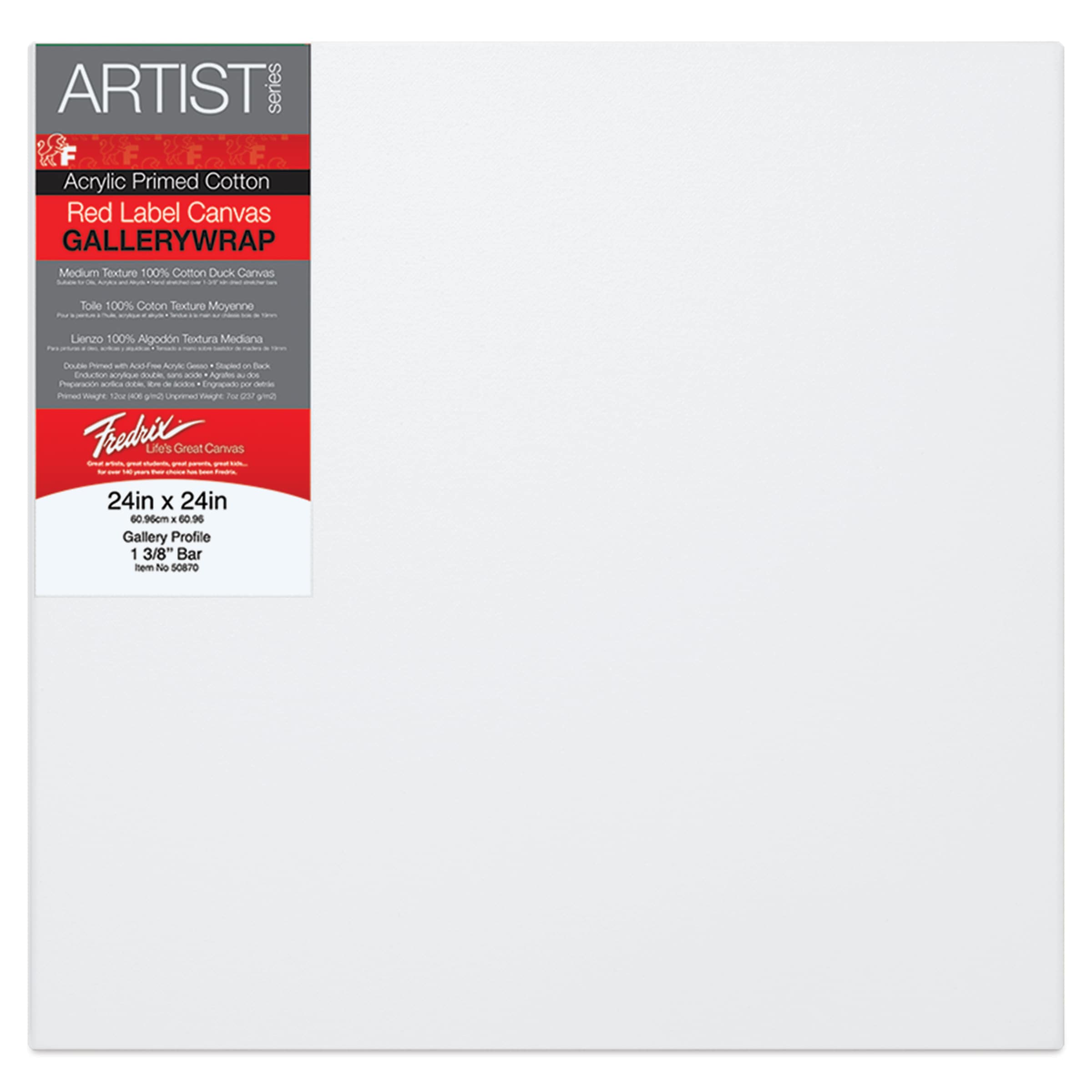 Fredrix Profile Cotton Canvas - 24" x 24", Gallerywrap