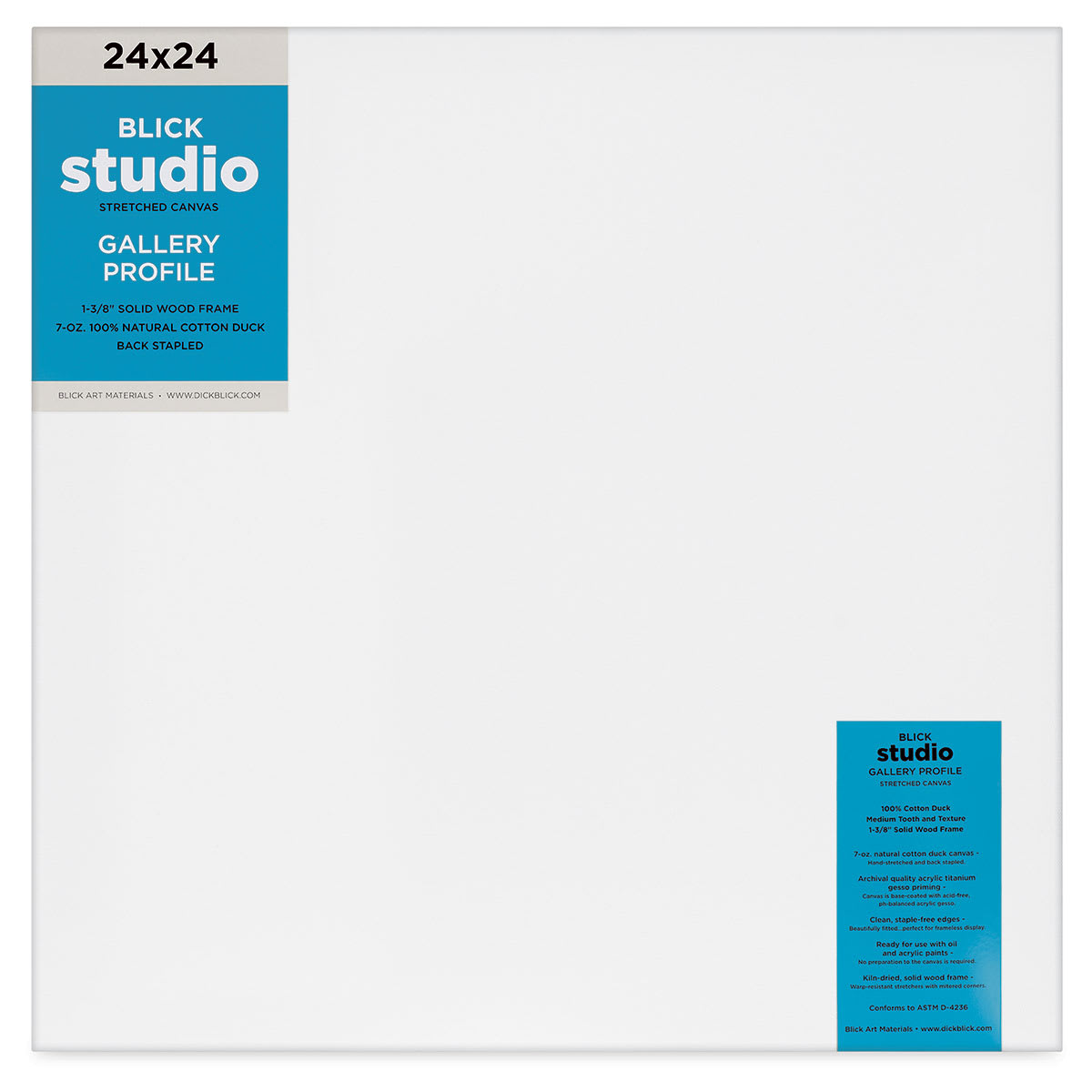 Blick Studio Stretched Cotton Canvas - Gallery Profile, 24" x 24"